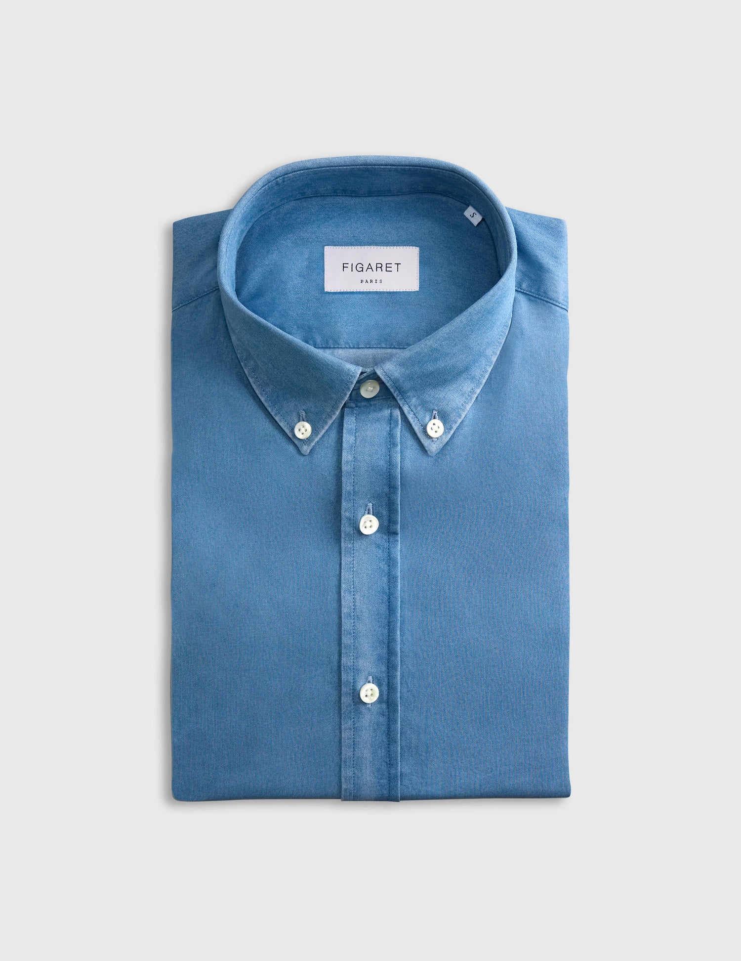 Chemise Semi-ajustée bleue - Twill - Col Américain#4