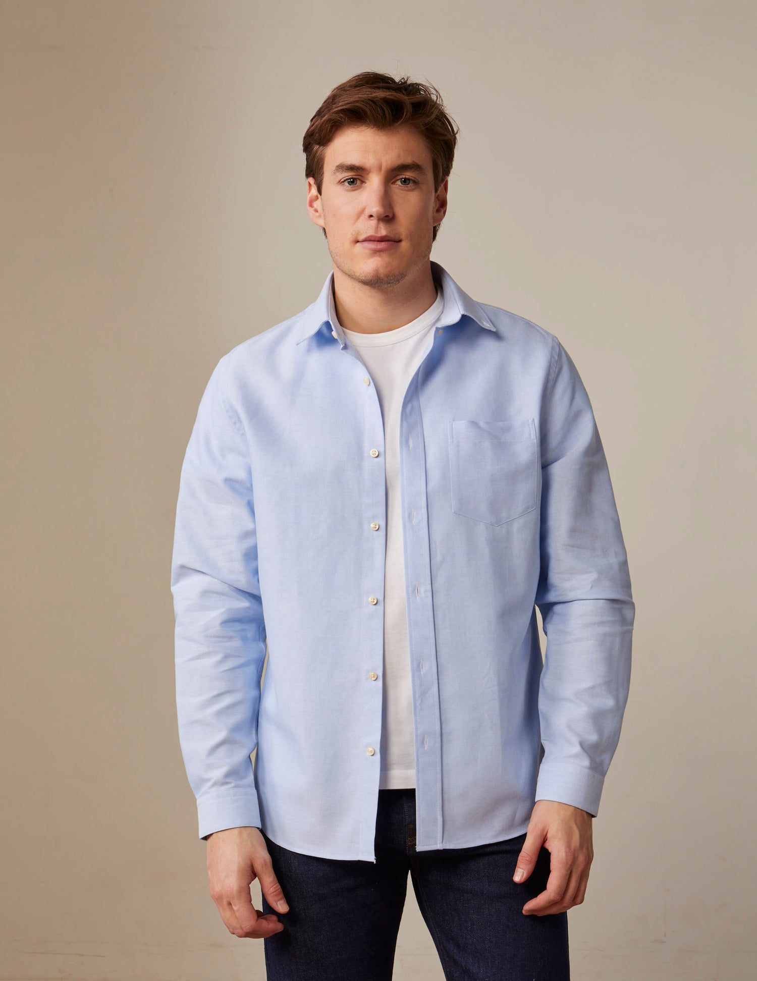 Semi-fitted blue shirt - Oxford - American Collar#3