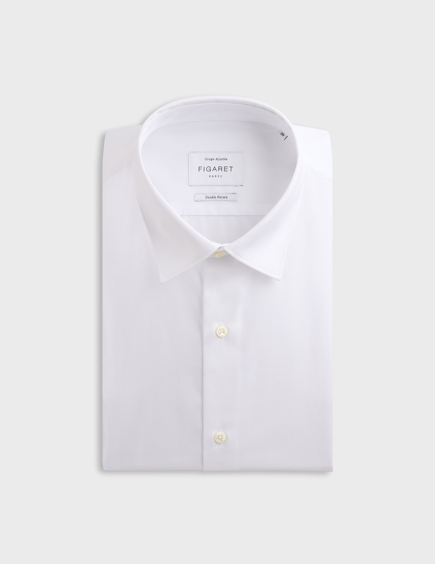 Fitted white shirt - Pinpoint - Figaret Collar