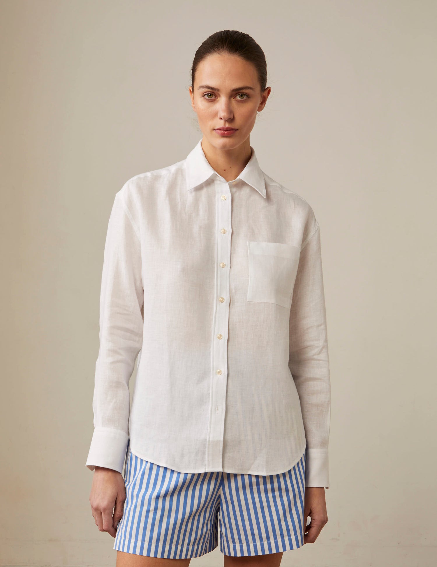 white linen Charlotte shirt