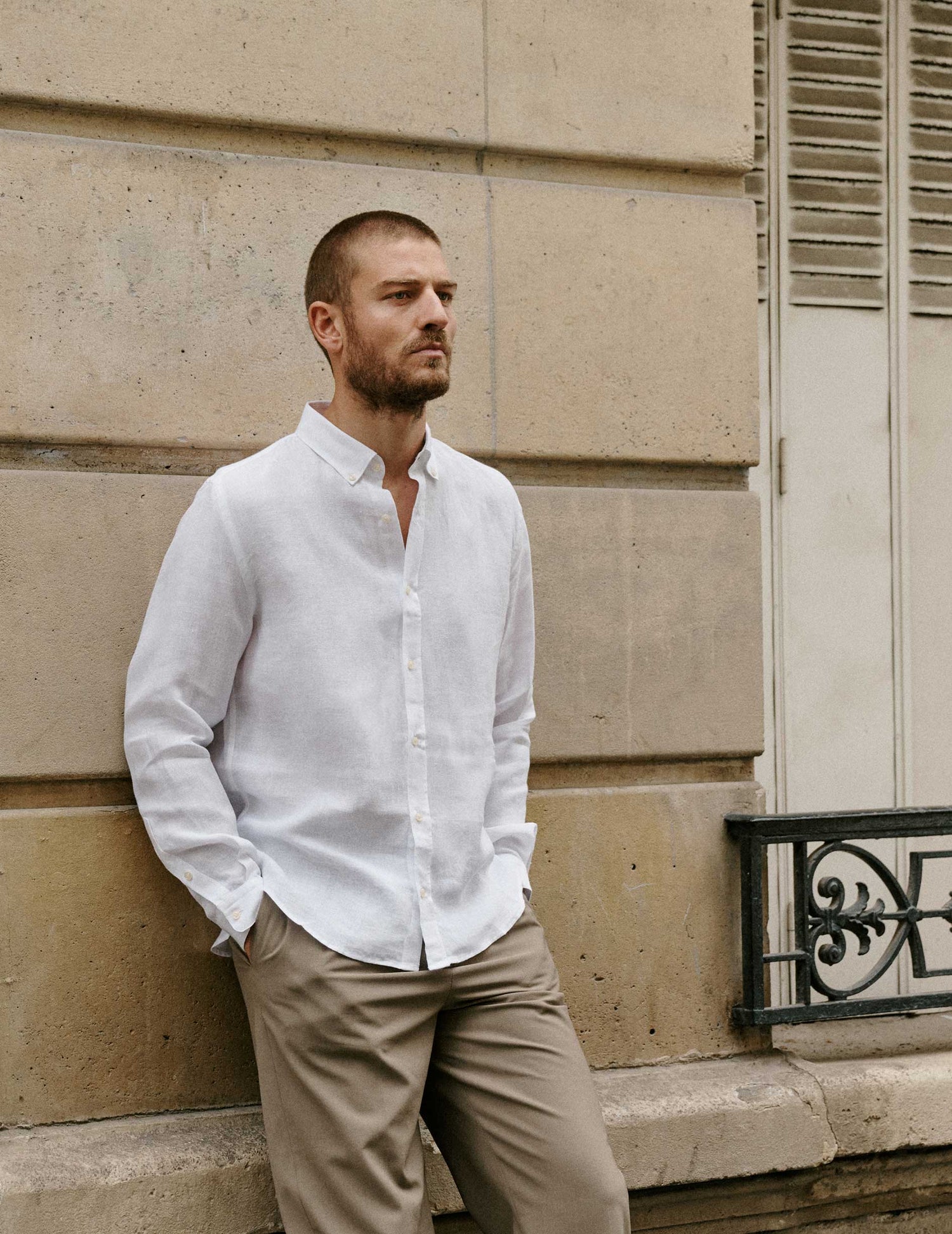 Gaspard shirt in white linen - Linen - American Collar