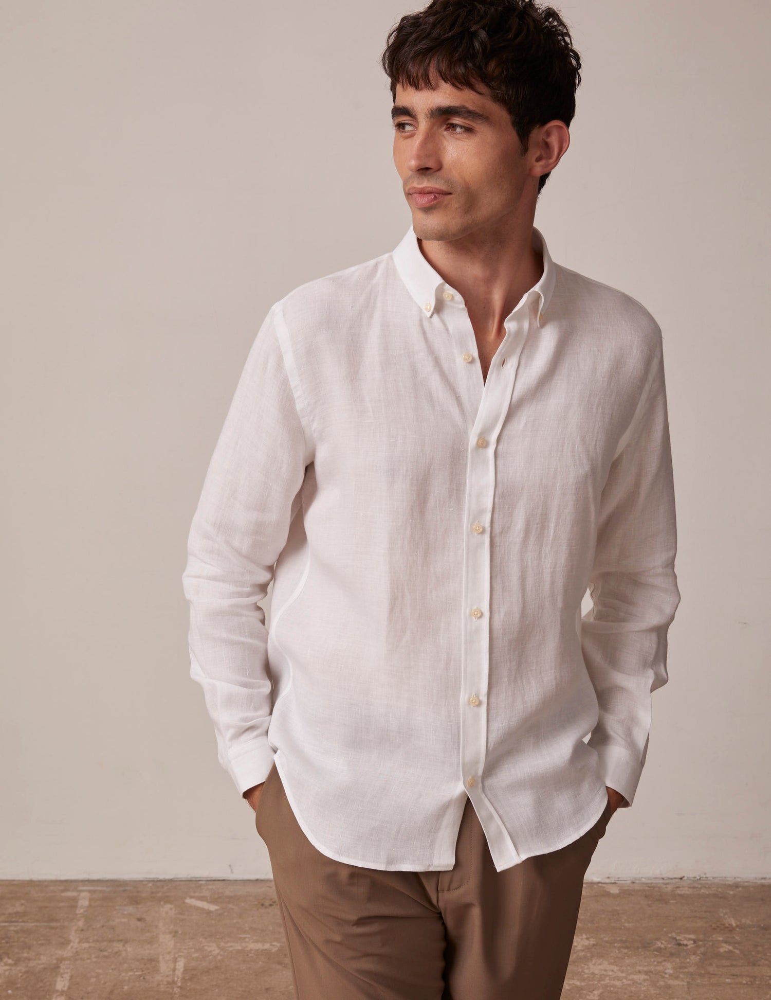 Gaspard shirt in white linen - Linen - American Collar#2