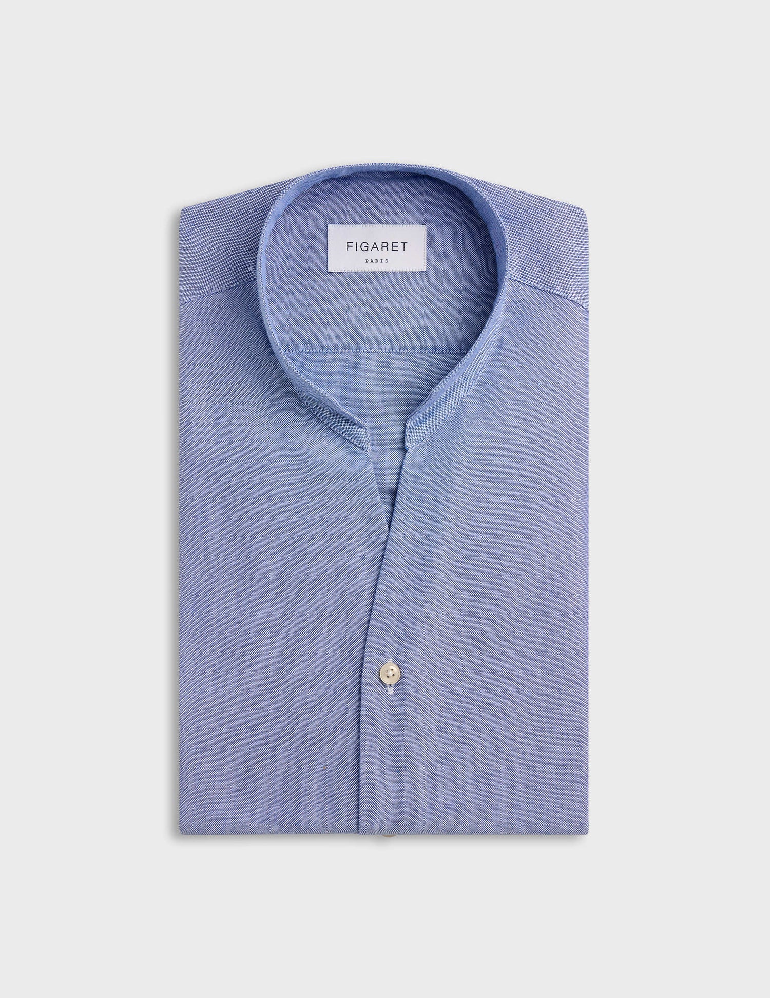 Blue Carl shirt - Oxford - Open straight Collar#4