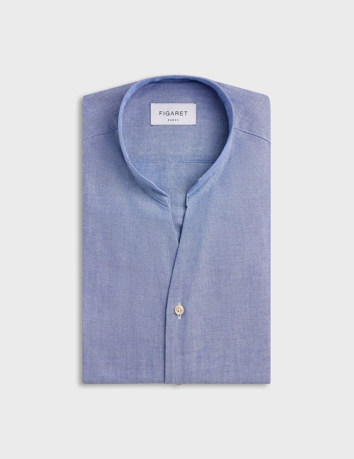 Chemise Carl bleue - Oxford - Col Droit ouvert#4