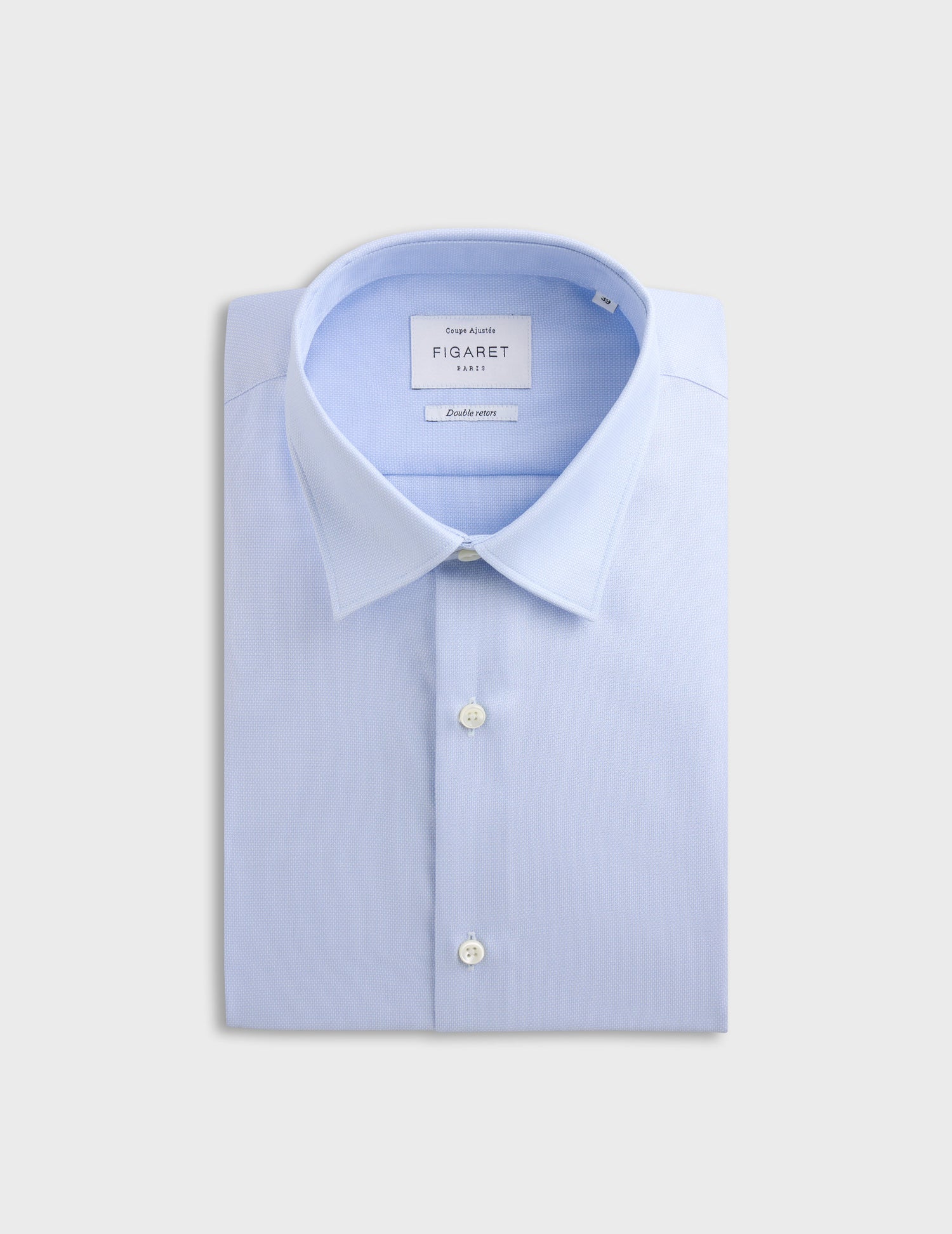 Fitted blue shirt - Shaped - Figaret Collar