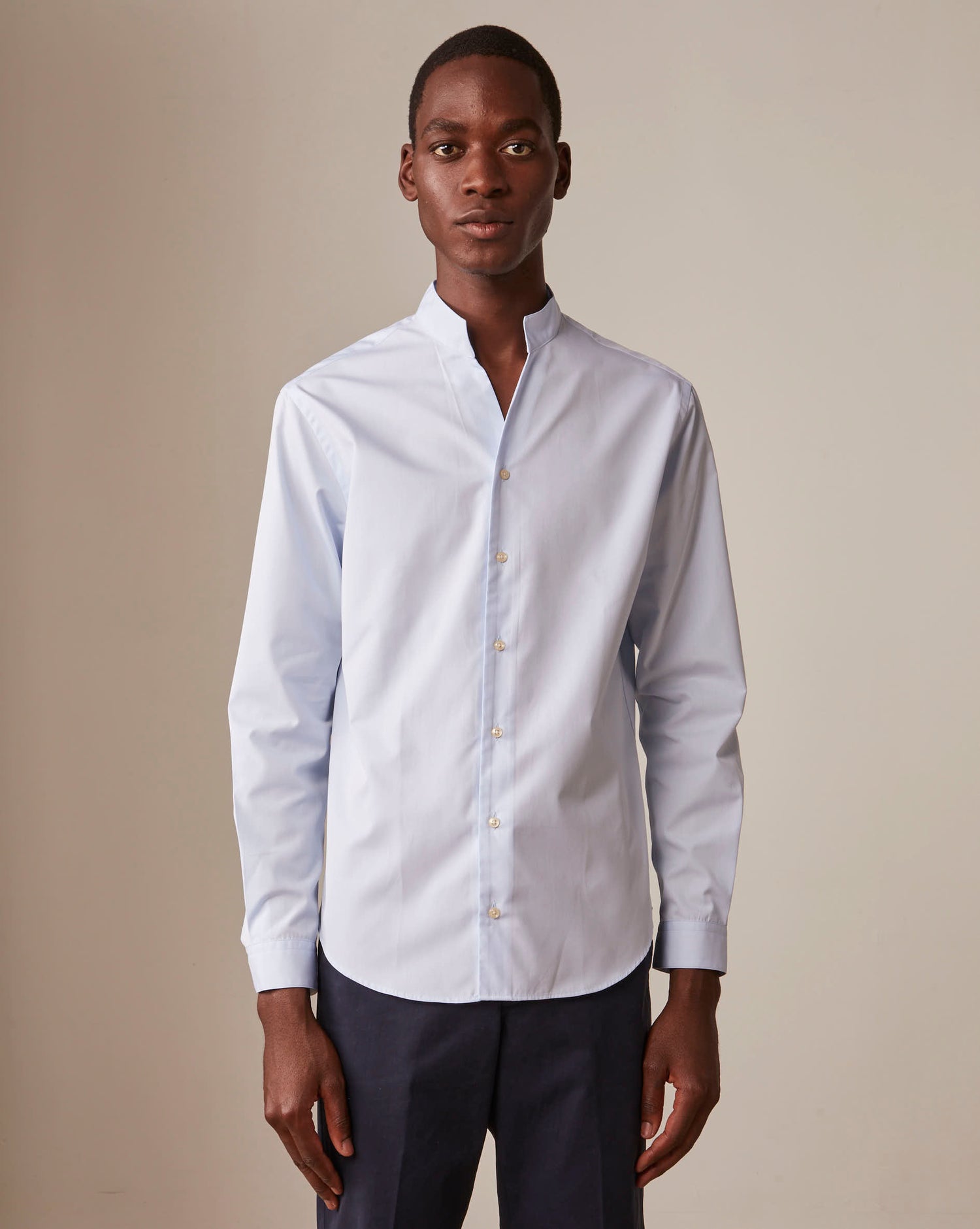 Blue Carl shirt - Poplin - Open straight Collar#3