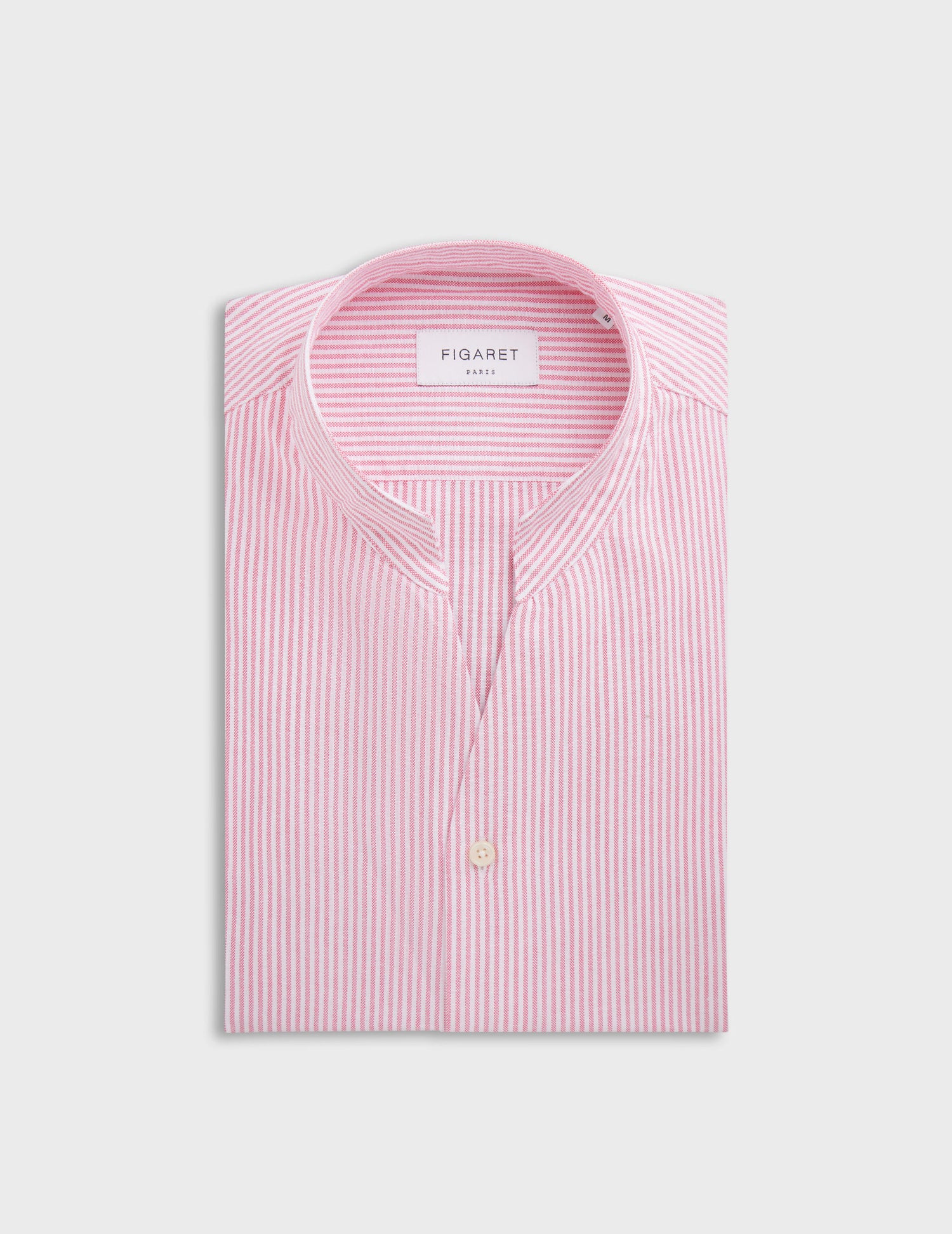 Chemise Carl rayée rose - Oxford - Col Droit ouvert#4