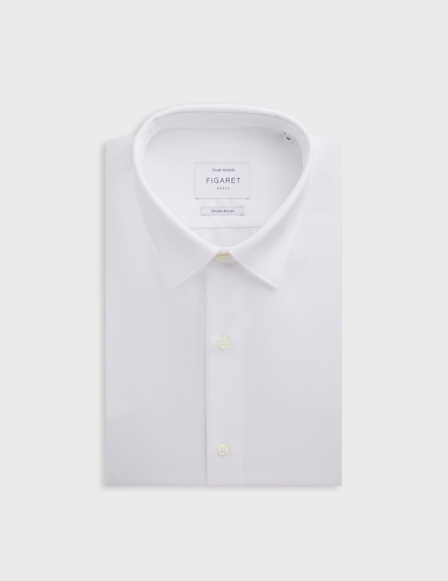 Fitted white shirt - Pinpoint - Figaret Collar - French Cuffs