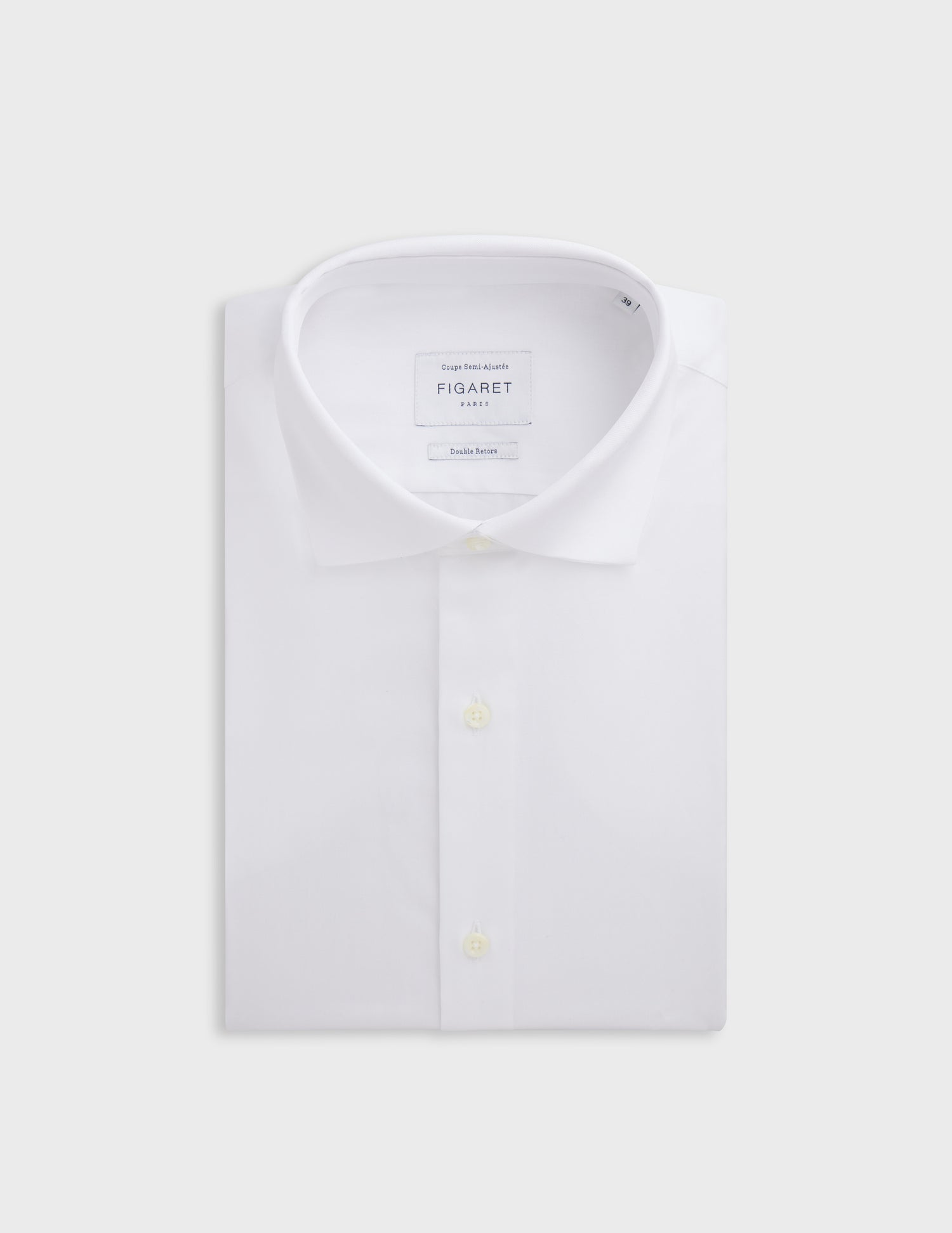 Semi-fitted white shirt - Pinpoint - Italian Collar