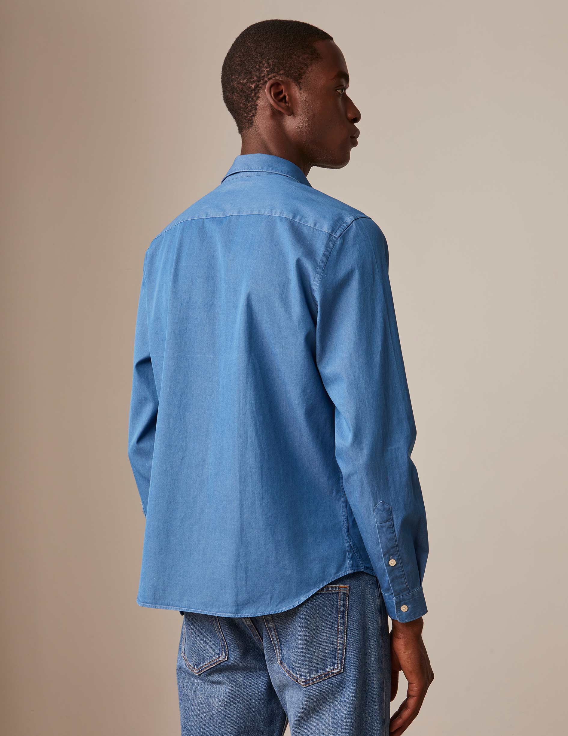 Denim blue dress shirt best sale