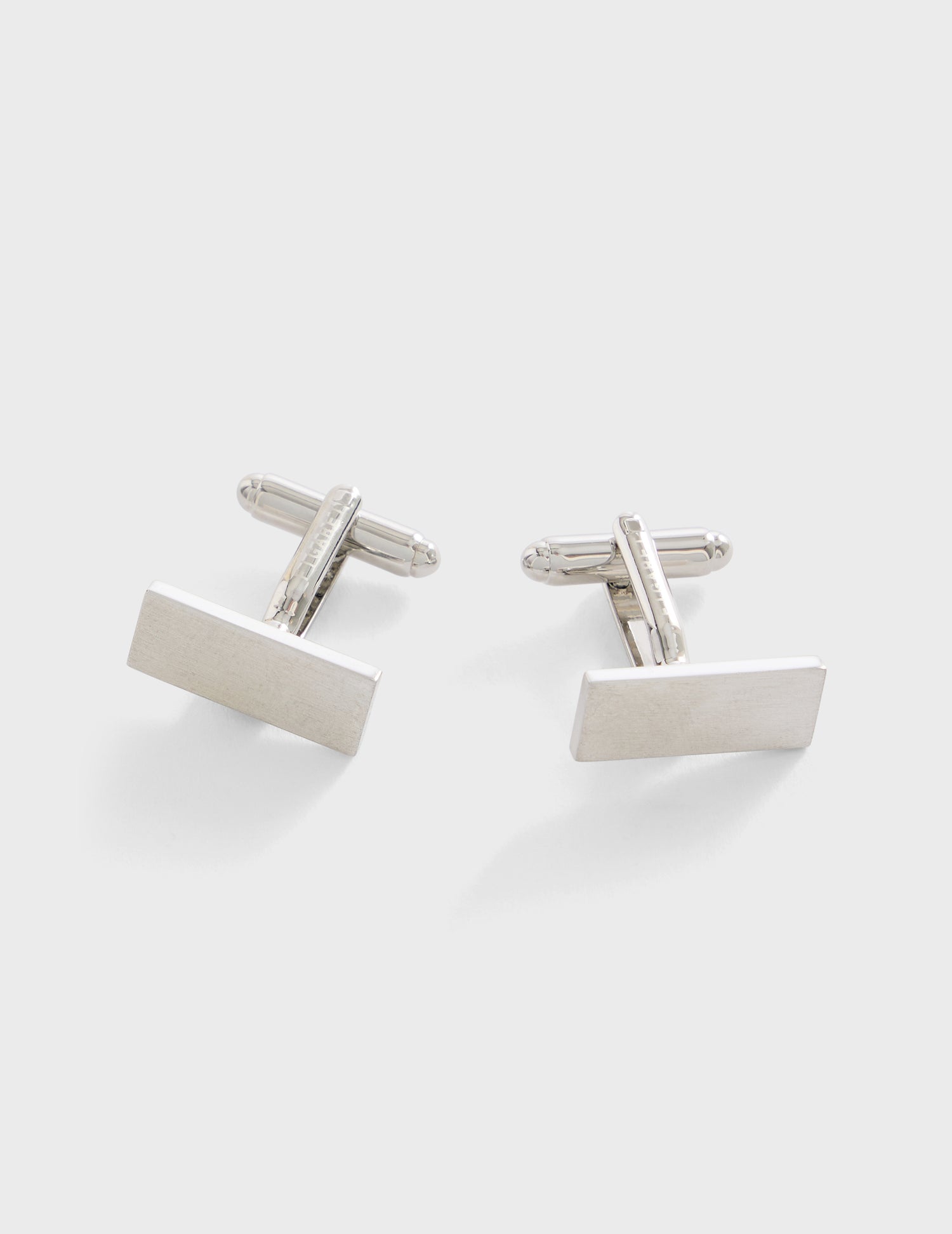 Brushed silver cufflinks