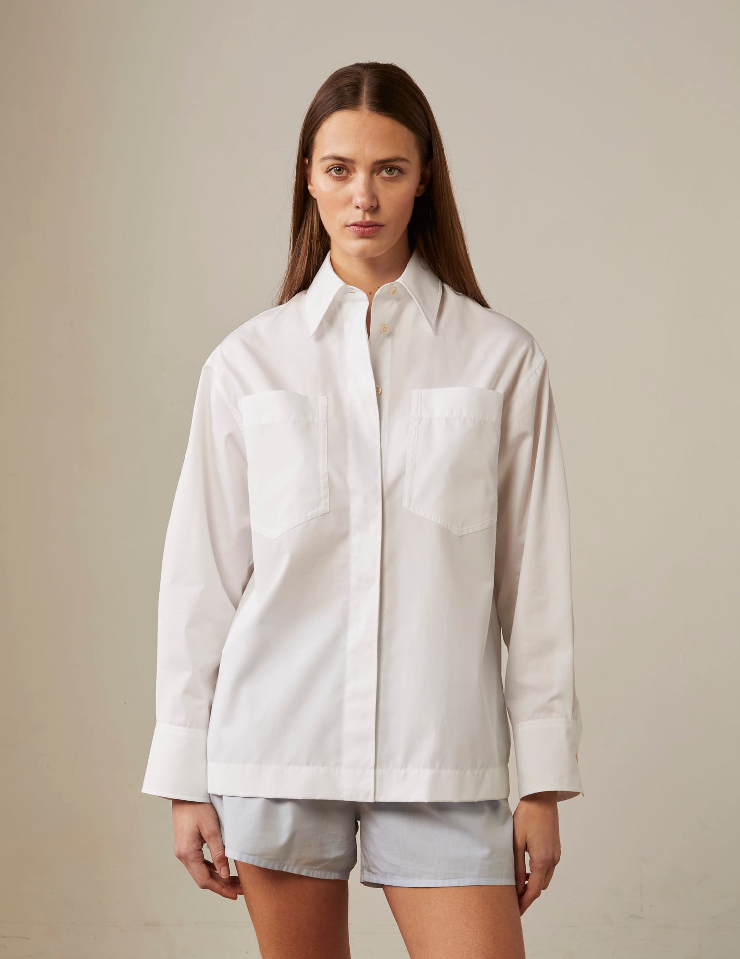 white oversized Faith shirt - Poplin#3