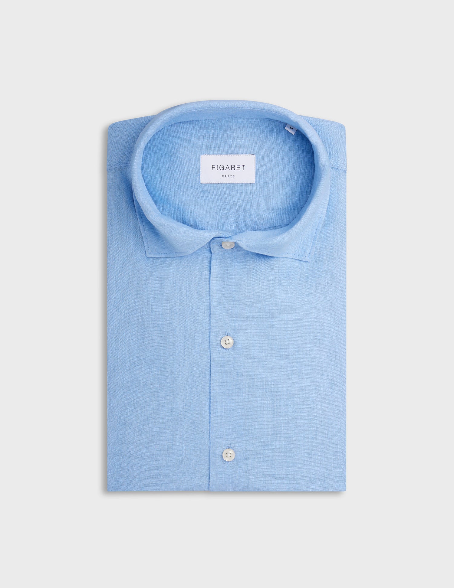 light blue linen Aristote shirt - Linen - Italian Collar#4