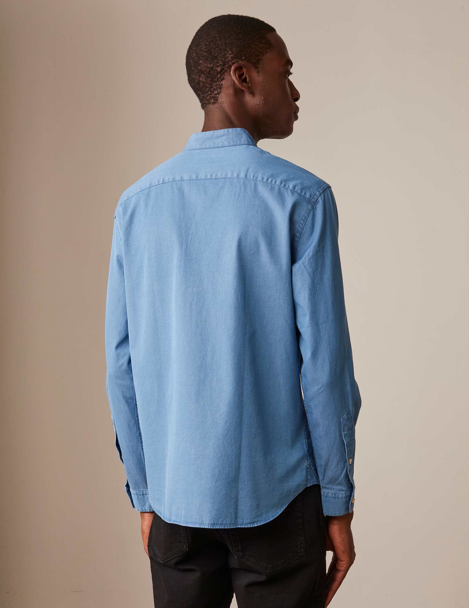 Light blue denim Carl shirt - Denim - Open straight Collar#2