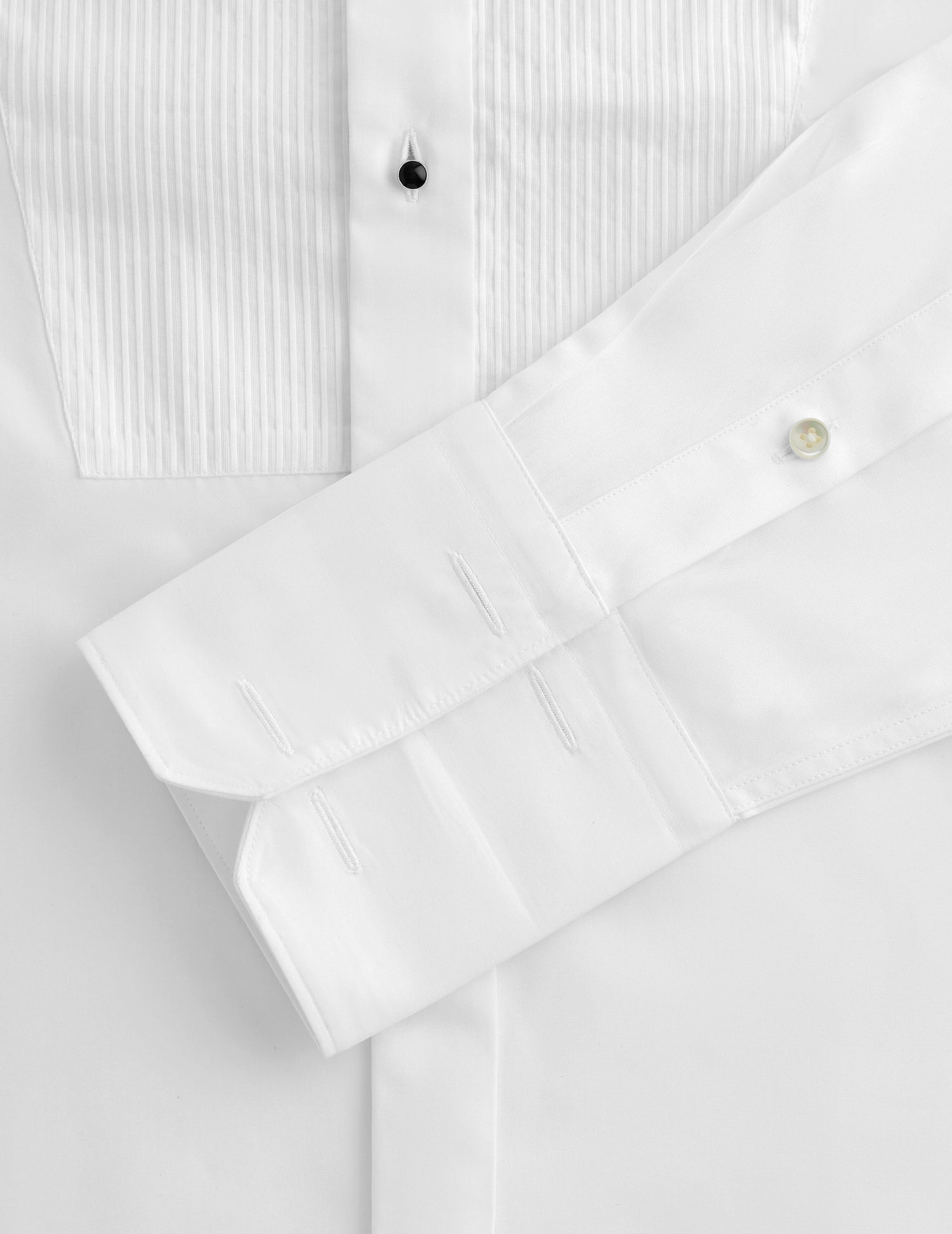 Semi-Fitted white bib shirt