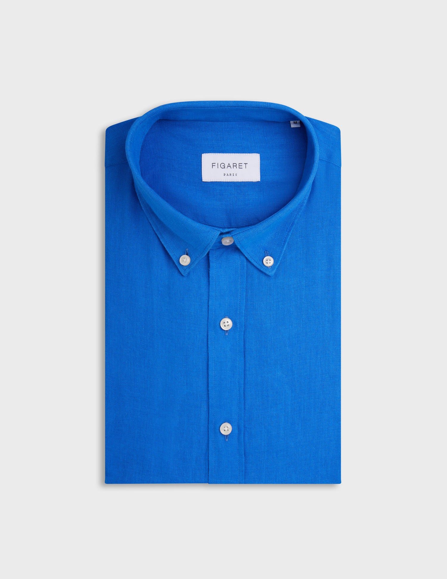 Chemise Gaspard en lin bleu intense - Lin - Col Américain#4