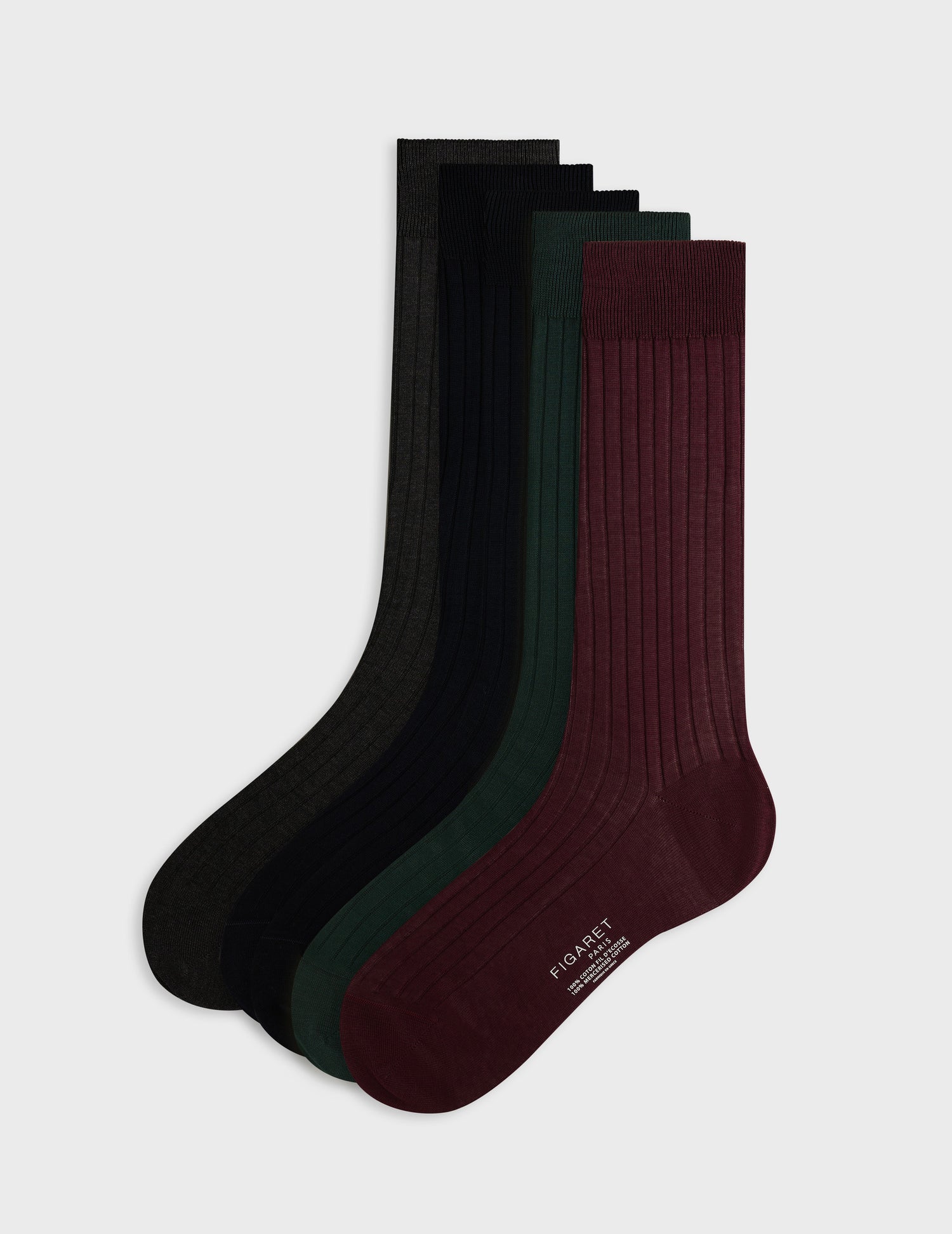 Weekly set of socks in double lisle thread