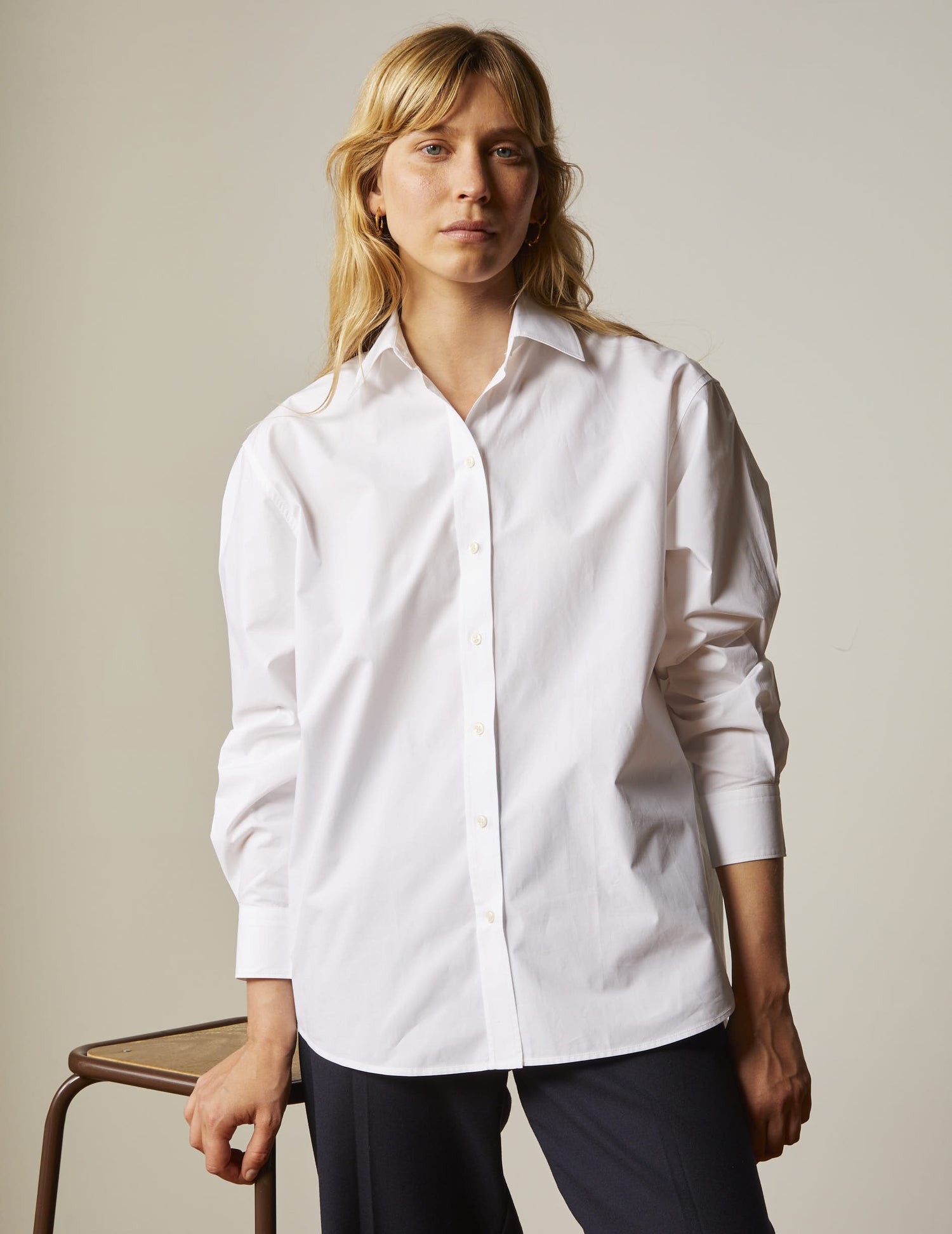 Oversized white Delina shirt - Poplin