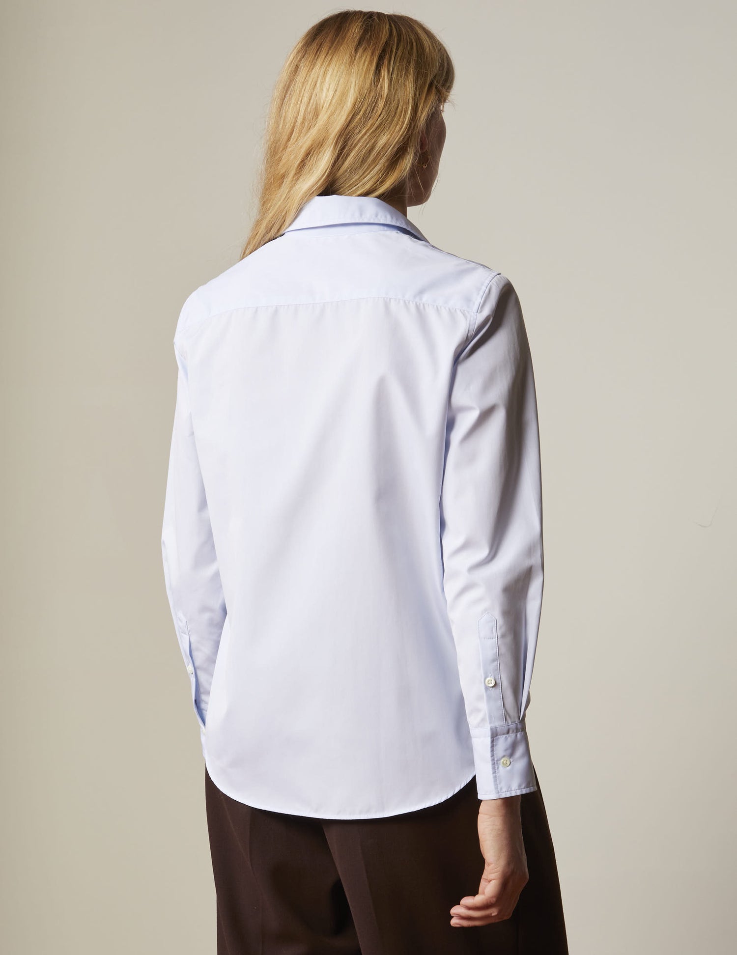 Blue wrinkle-free Marion shirt - Poplin#2