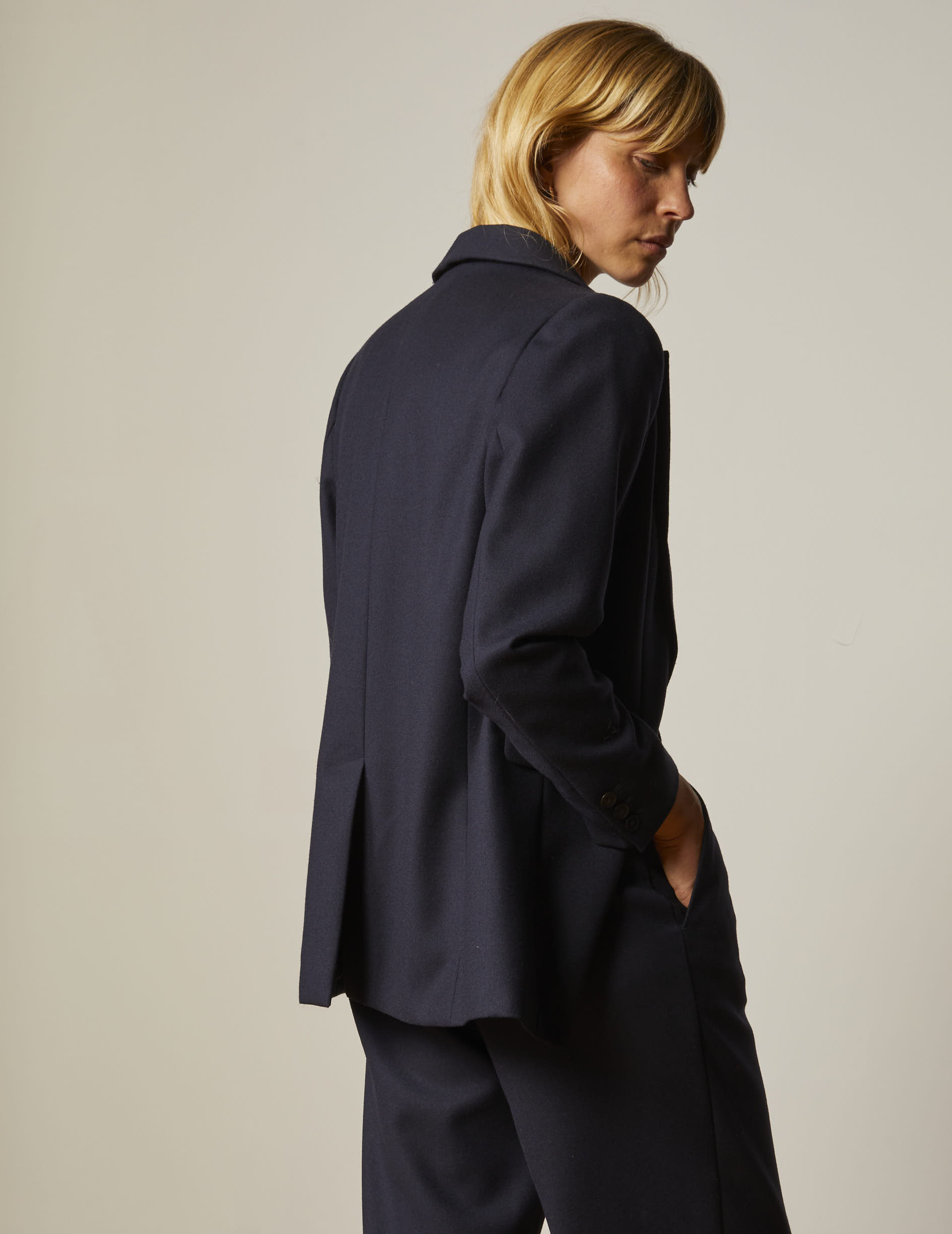 Blazer glory en drap de laine marine Figaret