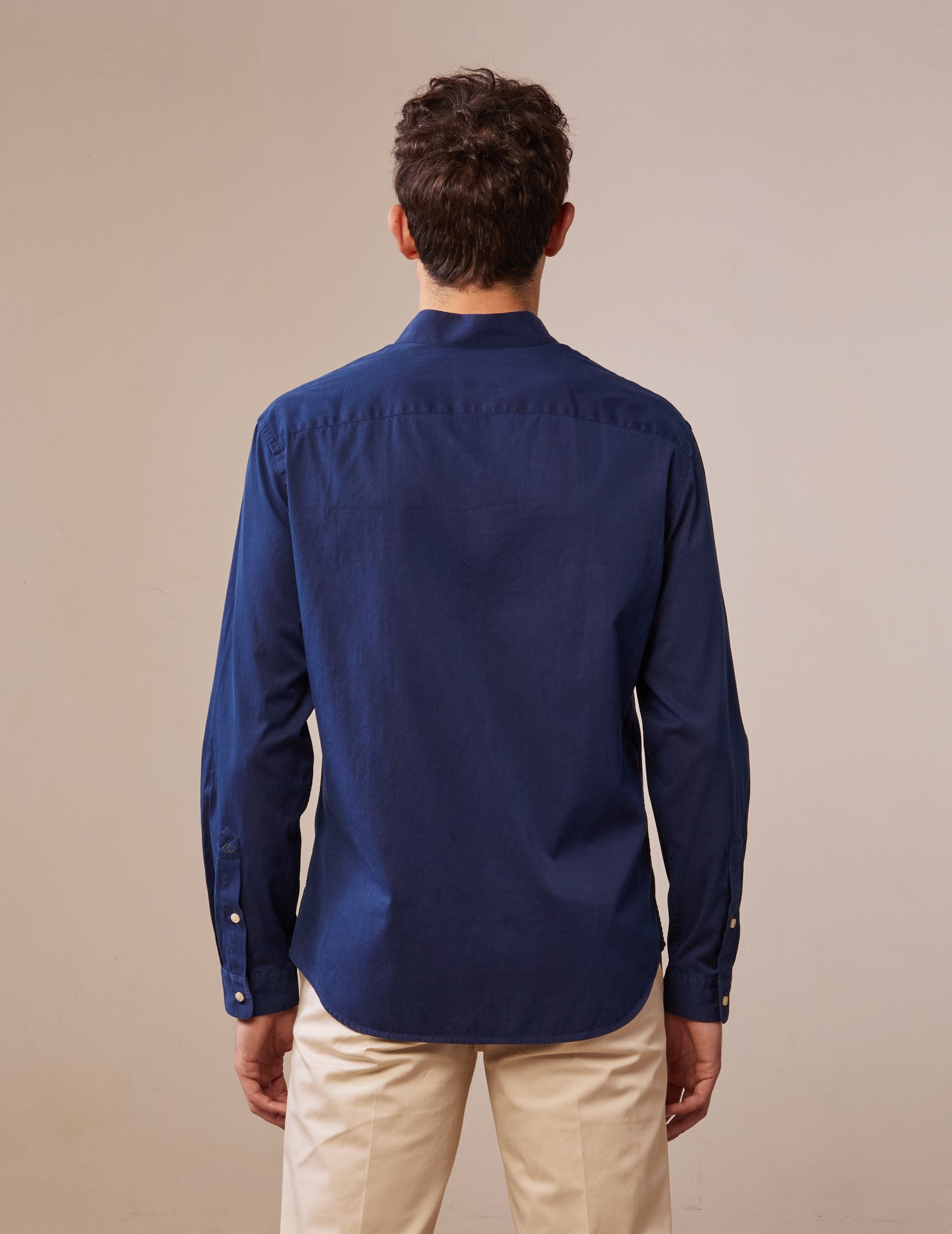 Blue denim Carl shirt - Denim - Open straight Collar#2