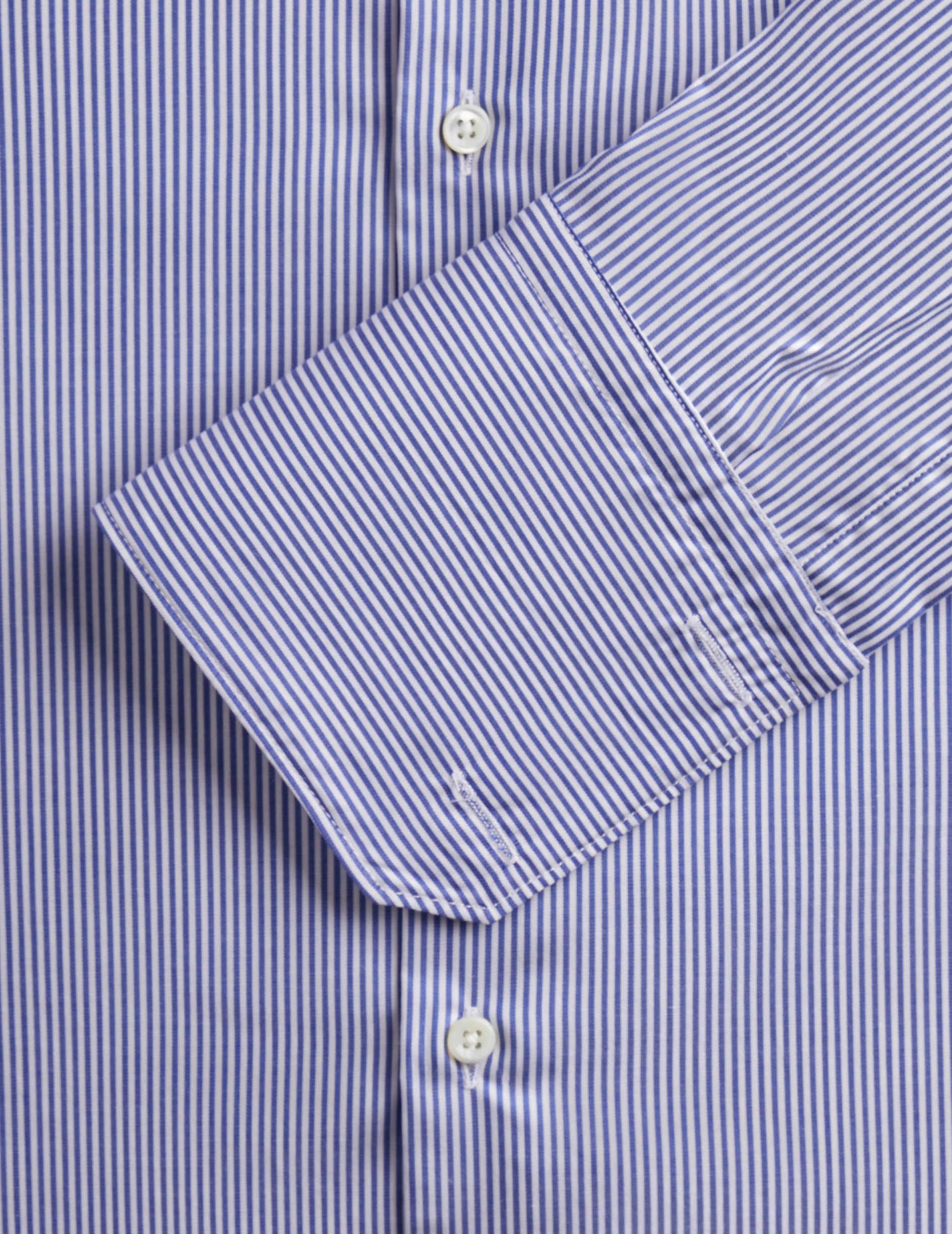 Chemise ajustée rayée bleu marine - Twill - Col Figaret - Poignets Mousquetaires#2