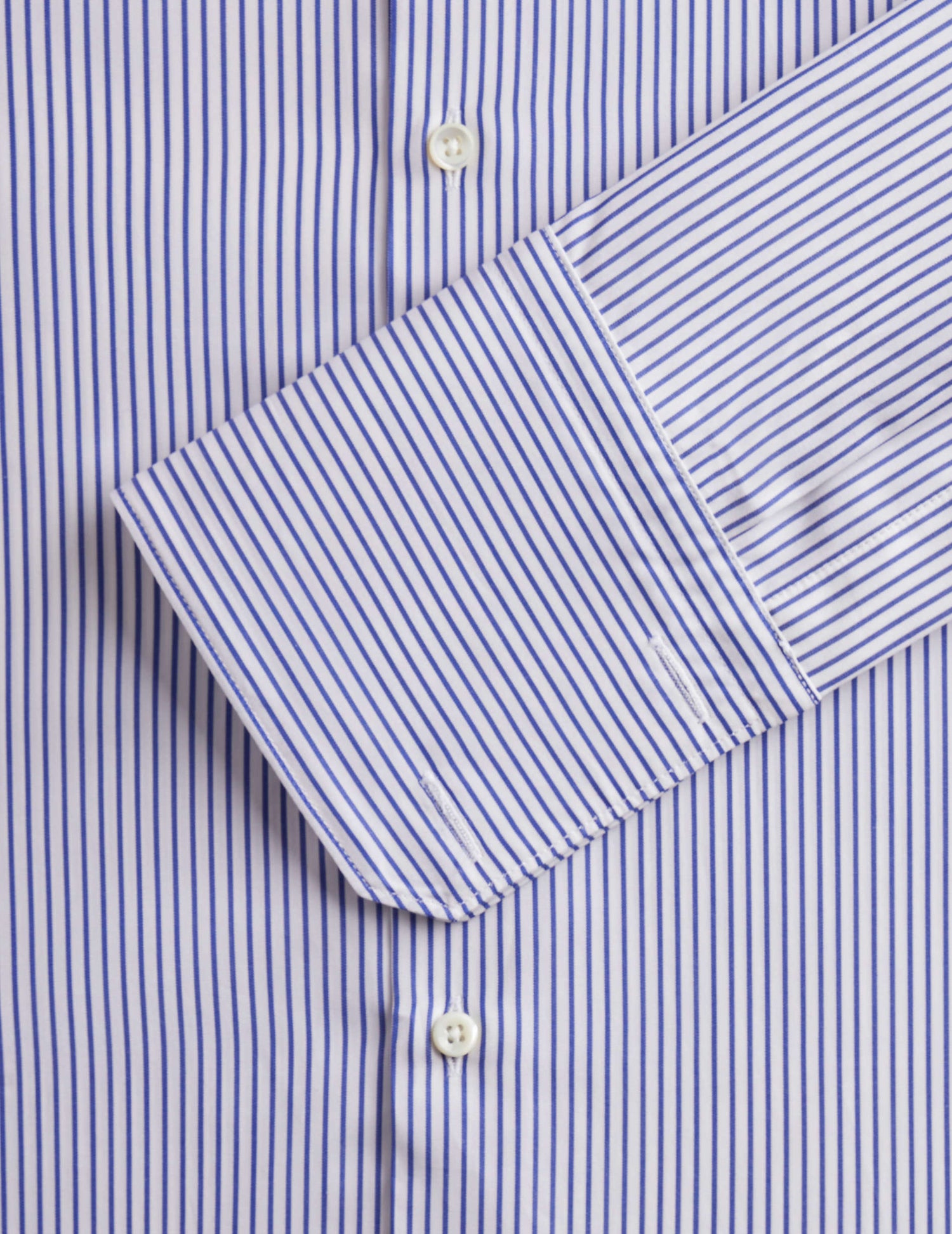  Semi-fitted navy striped shirt - Poplin - Figaret Collar - French Cuffs#2