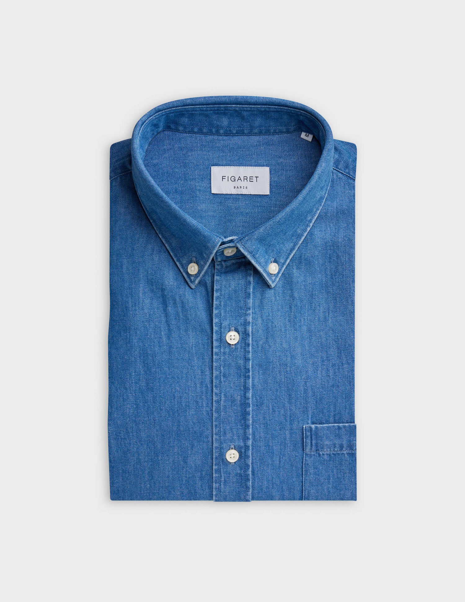 Chemise gabriel en denim bleu - Denim - Col Américain#4