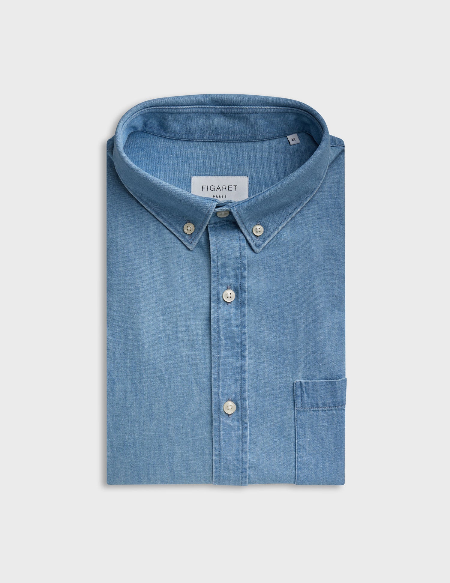 Chemise gabriel en denim bleu clair - Denim - Col Américain#4