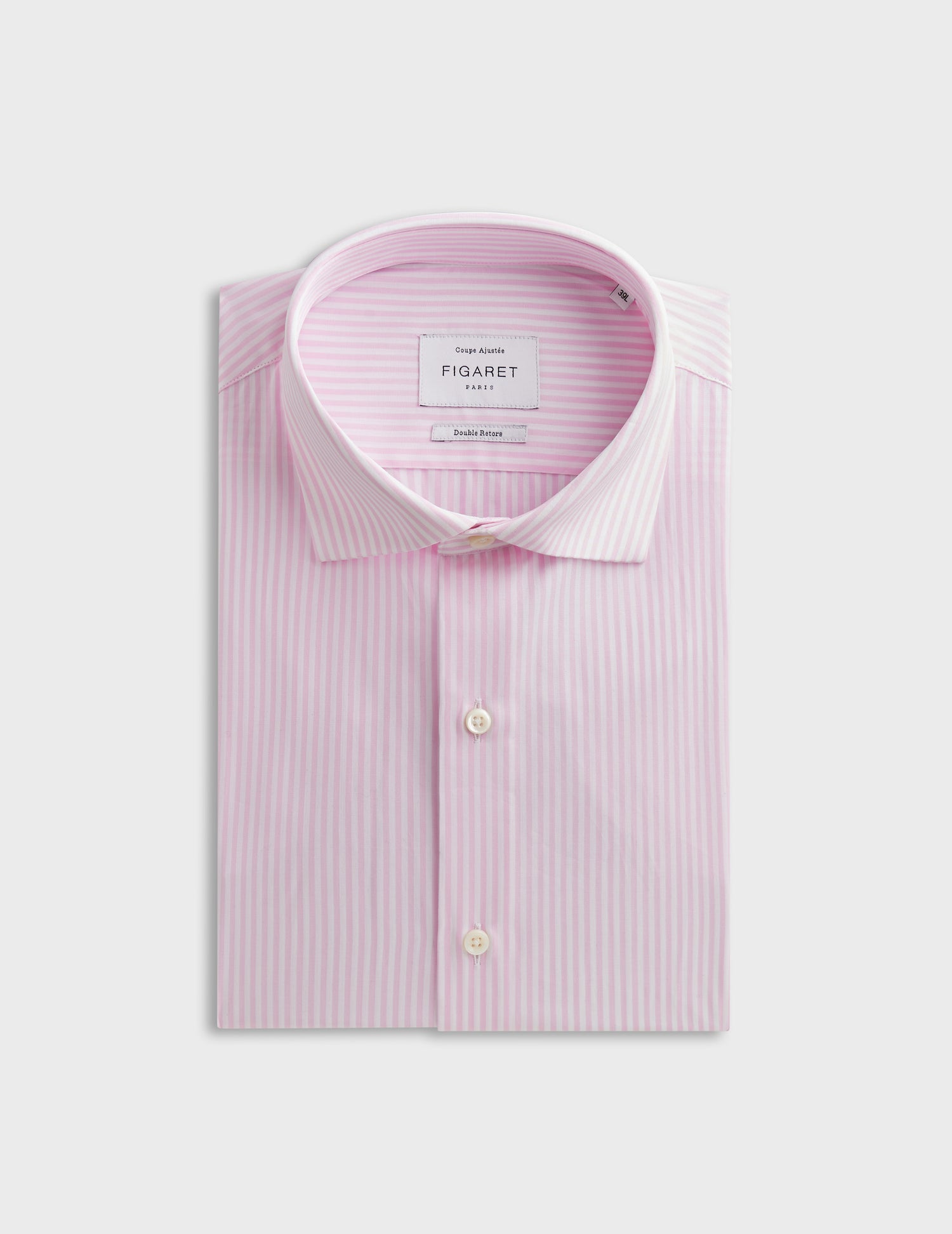 Fitted pink striped shirt - Poplin - Italian Collar