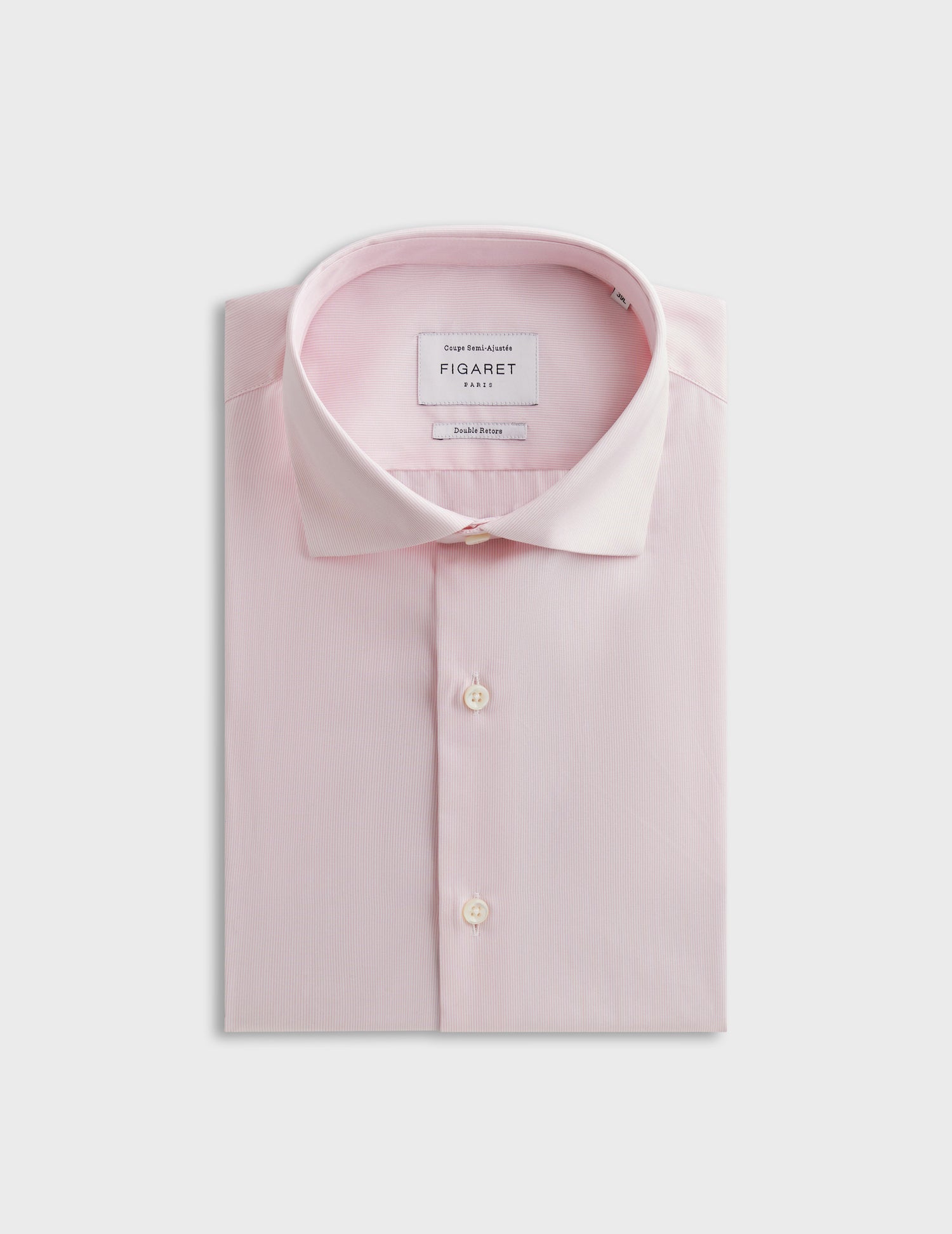 Semi-fitted pink striped shirt - Poplin - Italian Collar