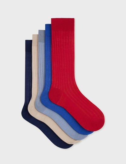 Weekly set of socks in double lisle thread