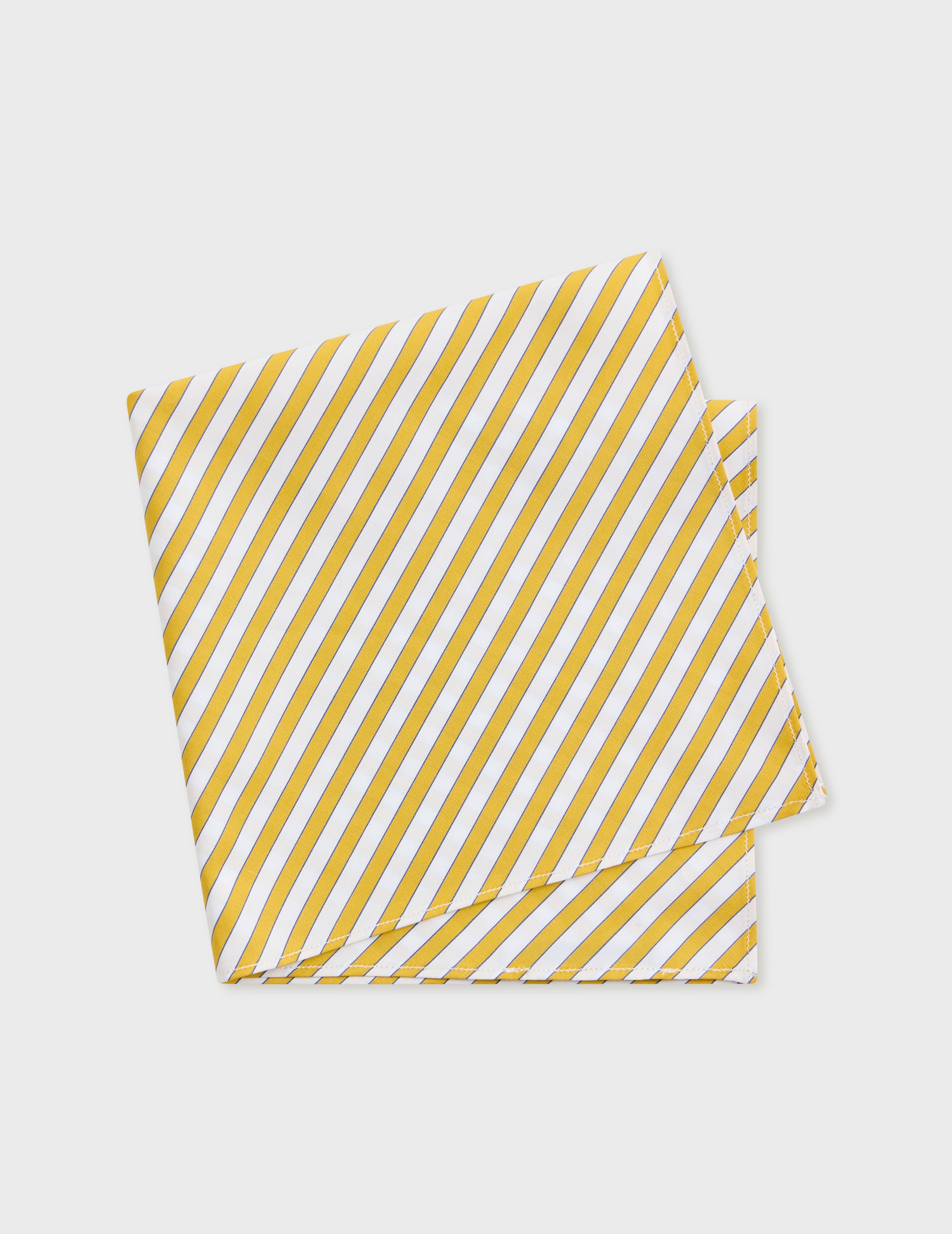 Striped yellow poplin pocket square