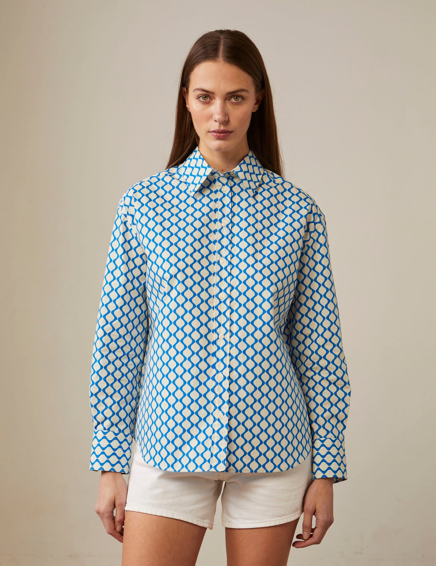 Printed blue Ambre shirt - Poplin - Shirt Collar#3