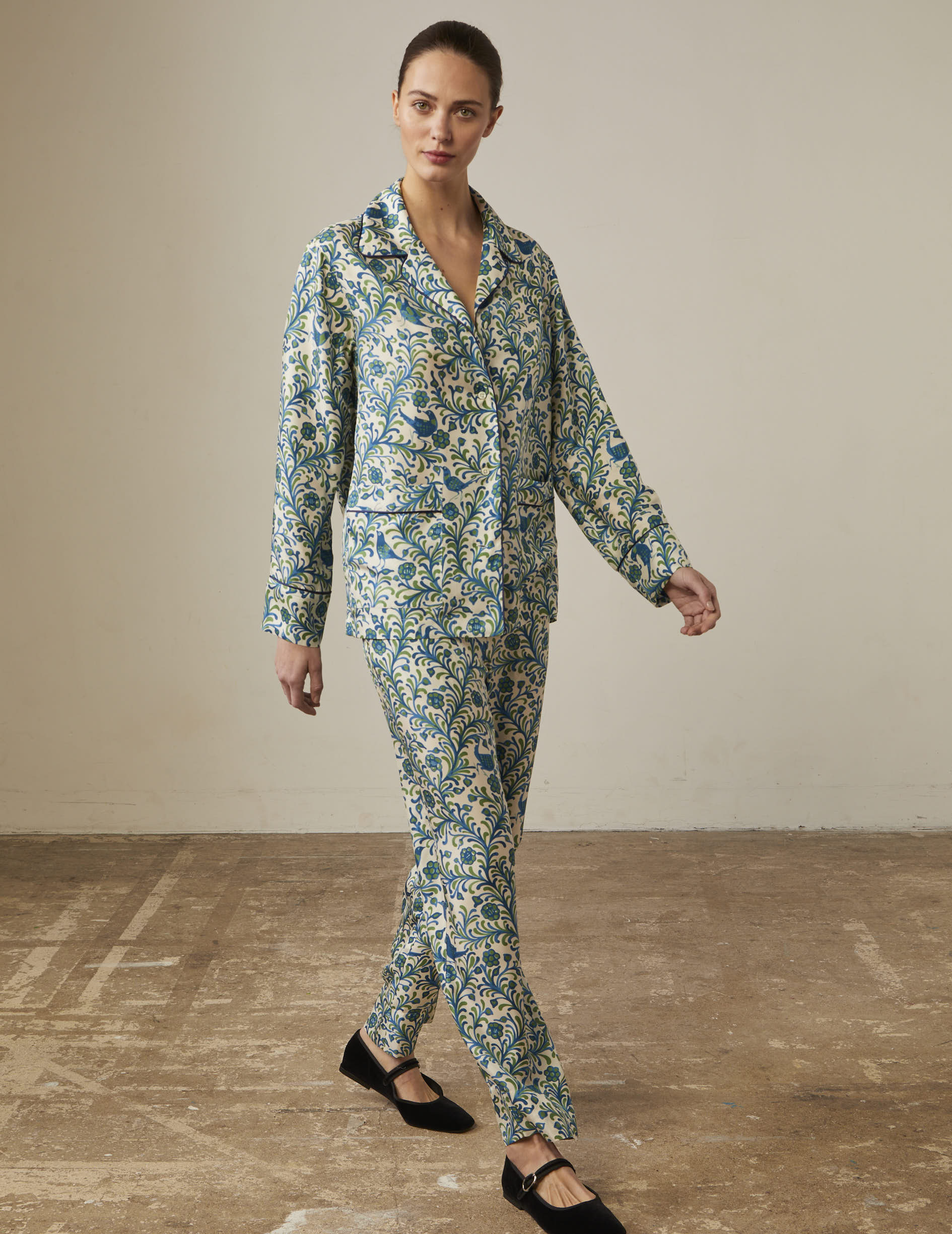 Arcos silk shirt - Pyjamas Collar