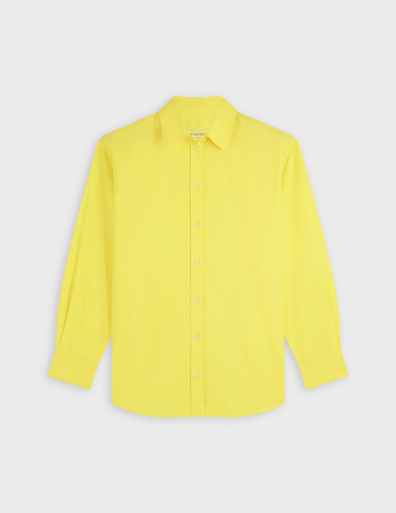 Oversized yellow Delina shirt - Poplin - Shirt Collar#5