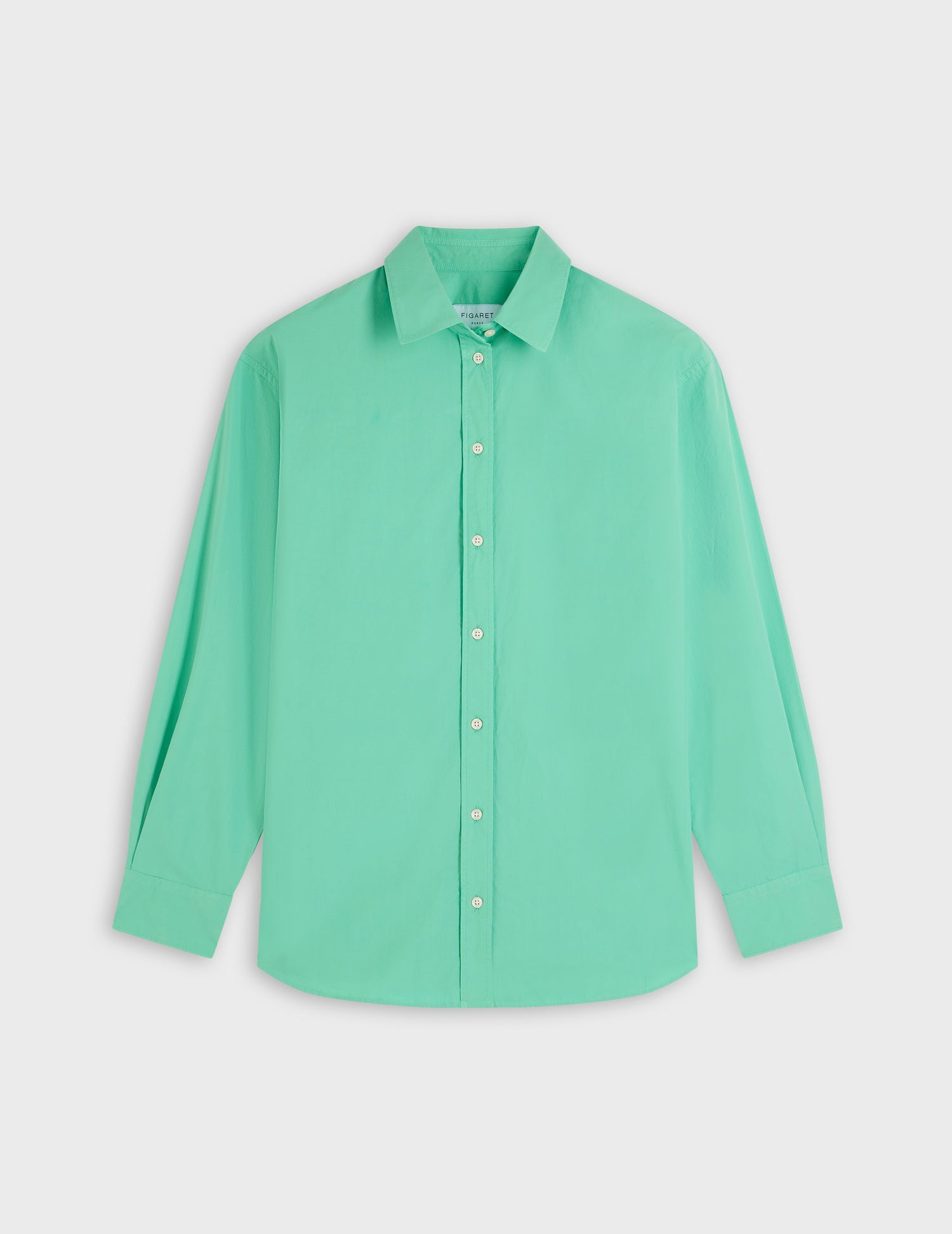 Oversized light green Delina shirt - Poplin - Shirt Collar#5