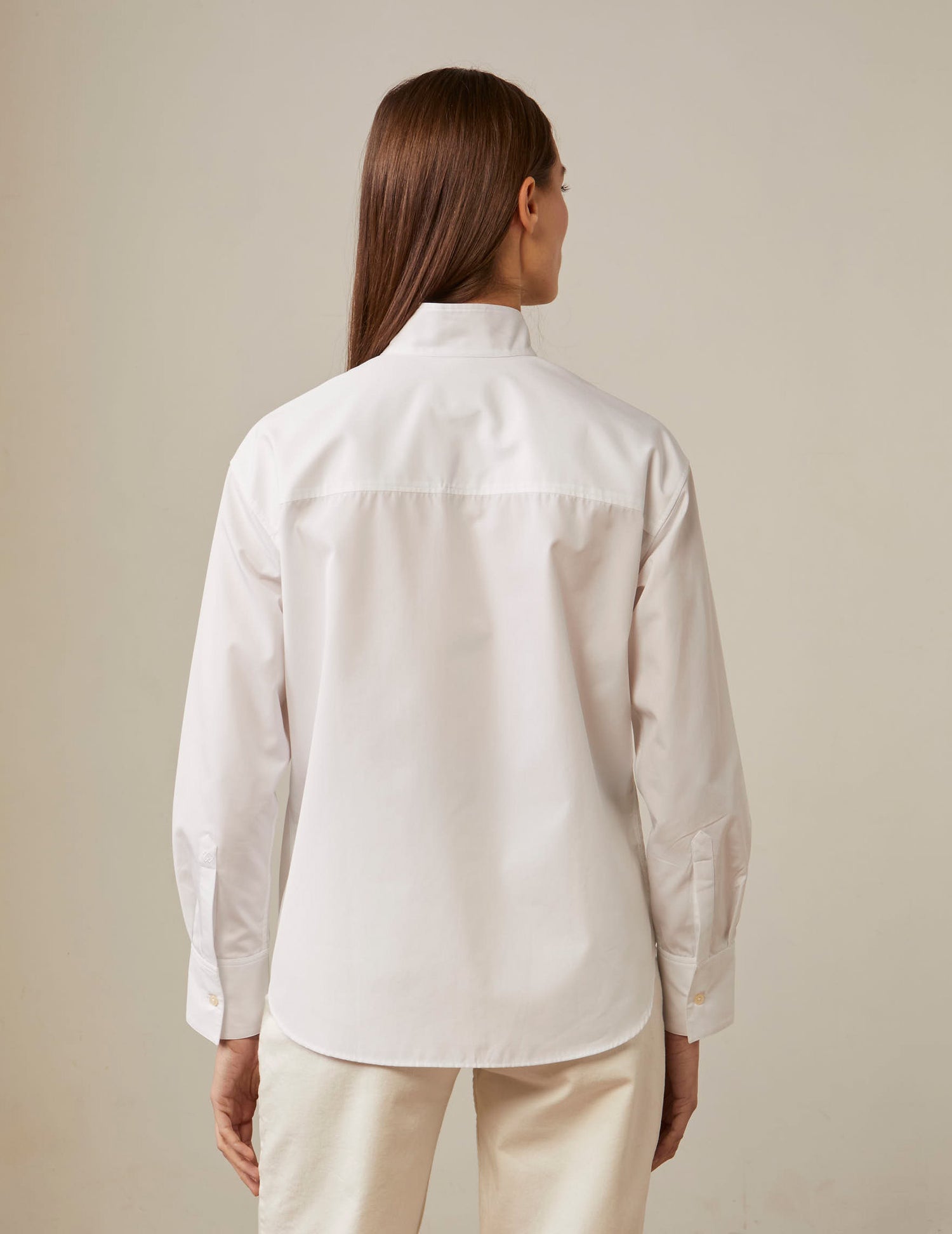 White Hanaée shirt - Poplin - Right amount Collar#3