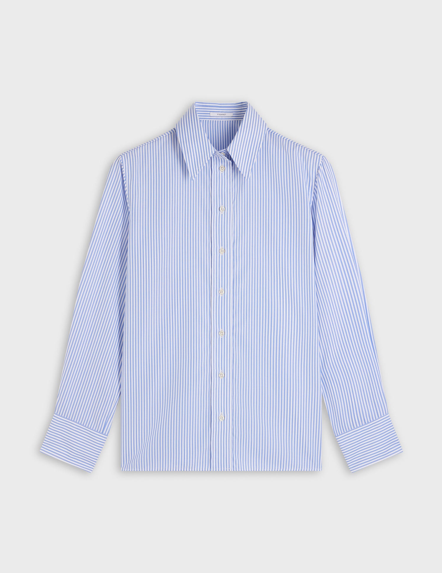 Striped blue Hannie shirt - Poplin - Long Collar#4