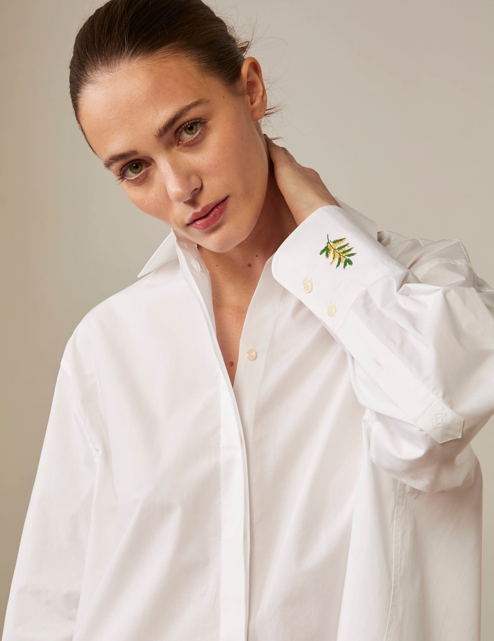 White Leonor shirt - Poplin - Shirt Collar