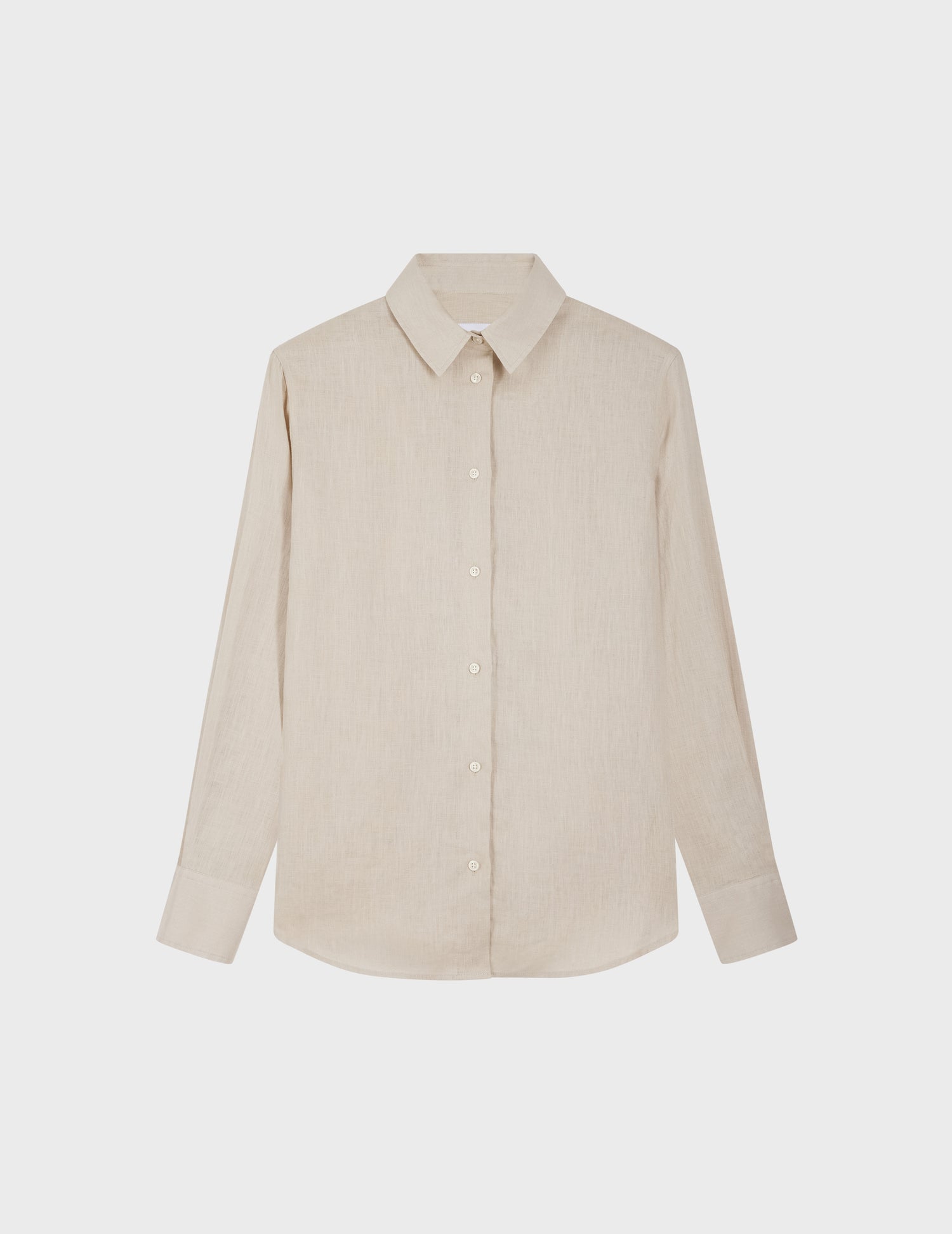 Marion shirt in beige linen - Linen - Shirt Collar#4