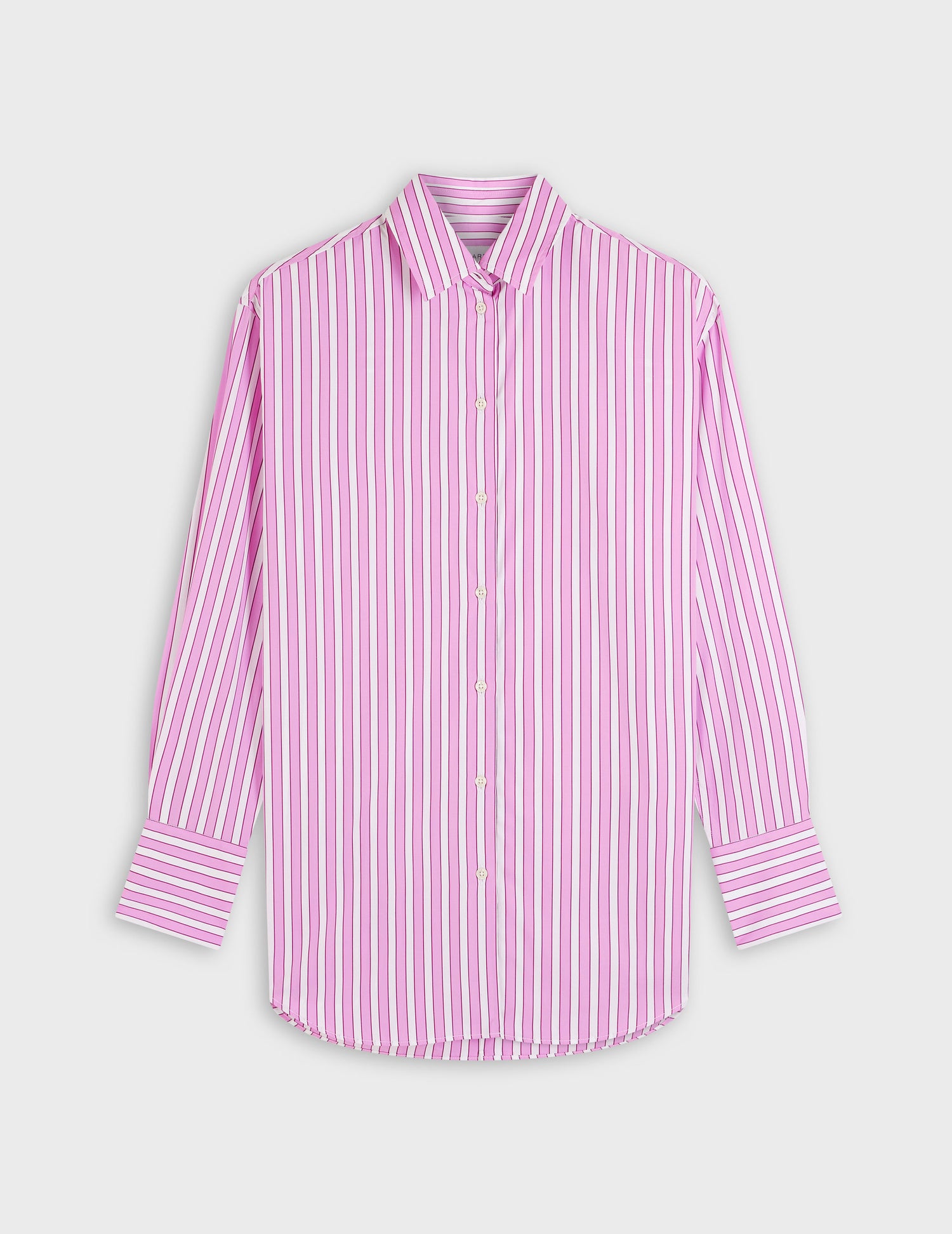 pink striped Oversized Mathilde shirt - Poplin - Shirt Collar