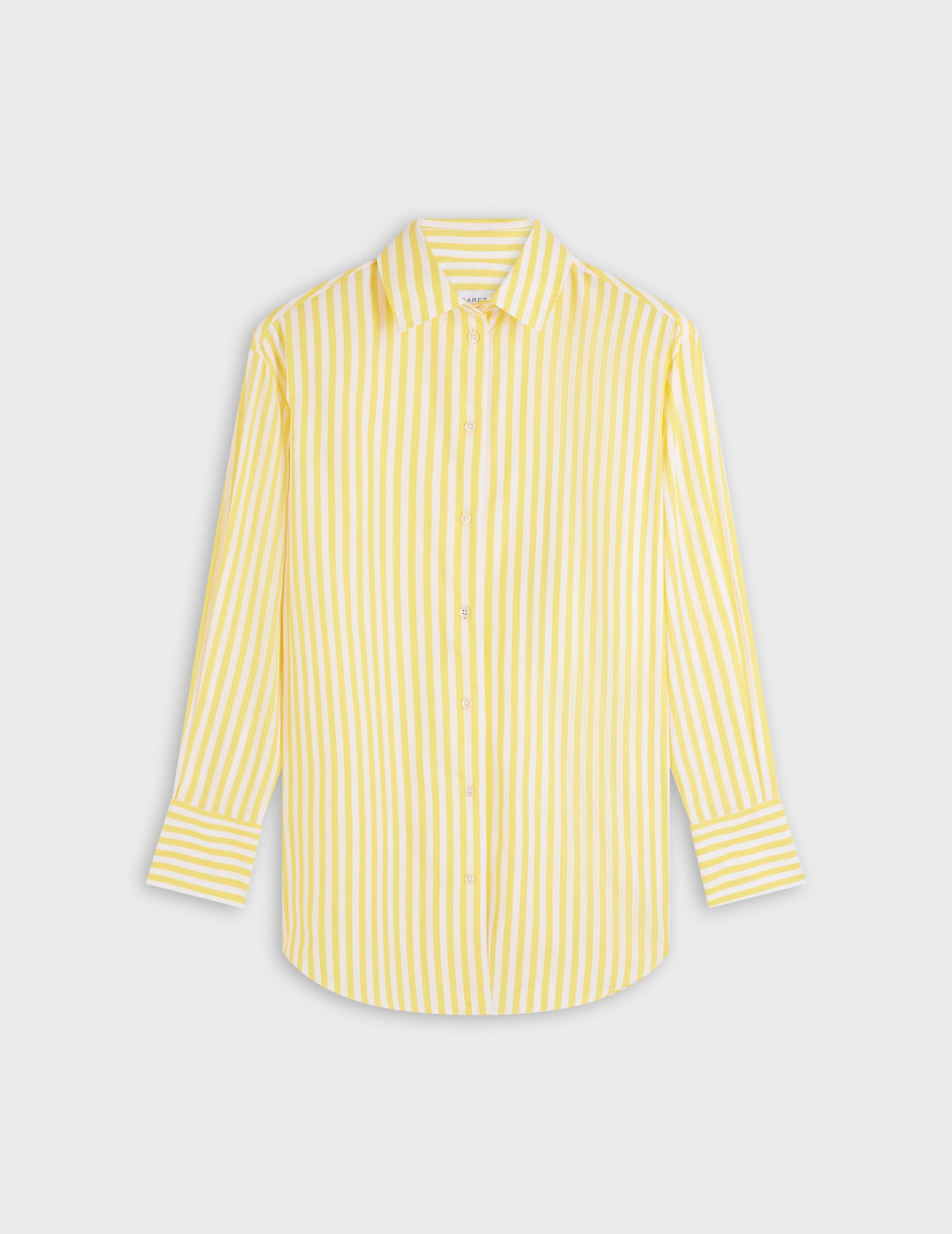 Oversized striped yellow Mathilde shirt - Poplin - Shirt Collar#5