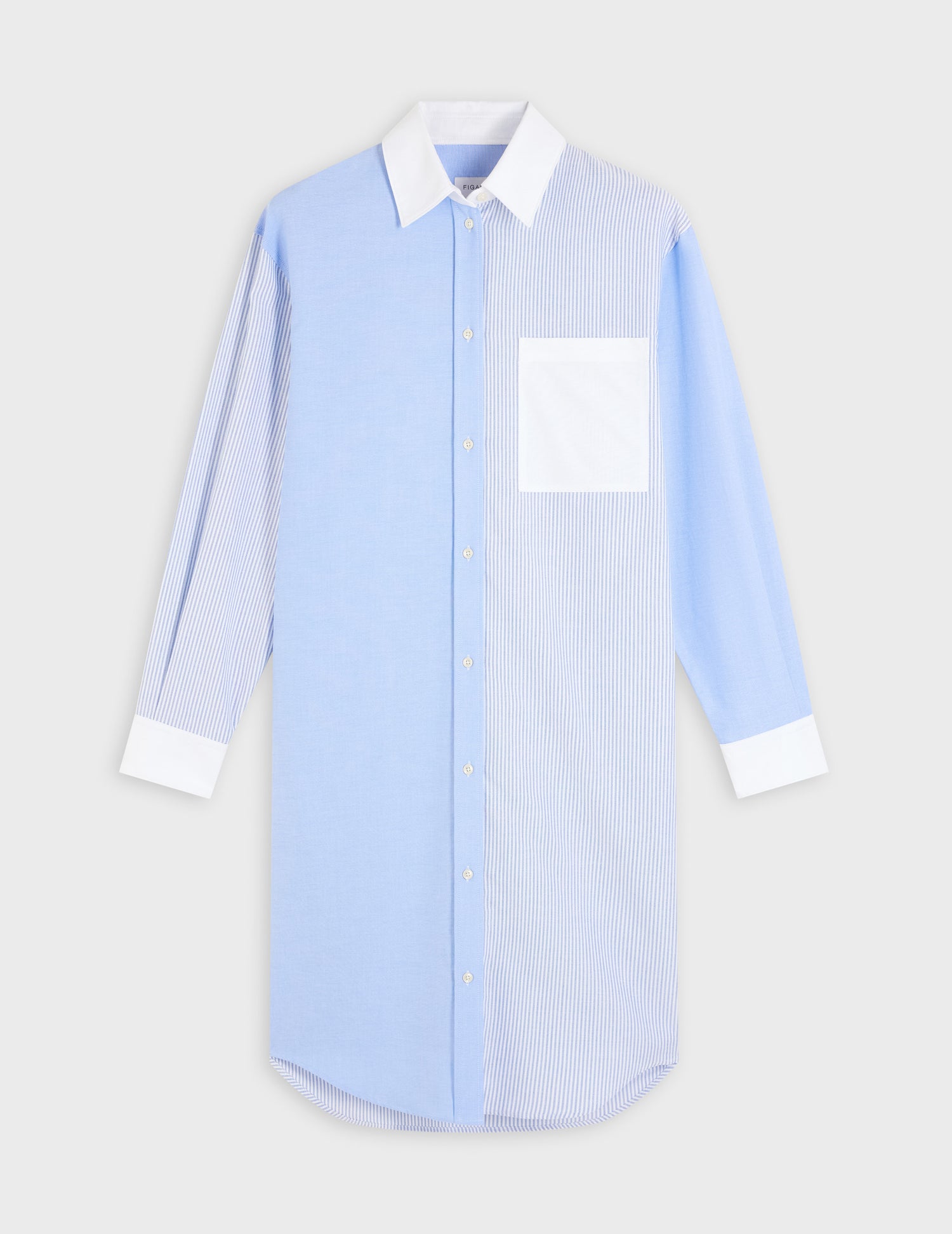 Hémeline fun dress in striped blue oxford