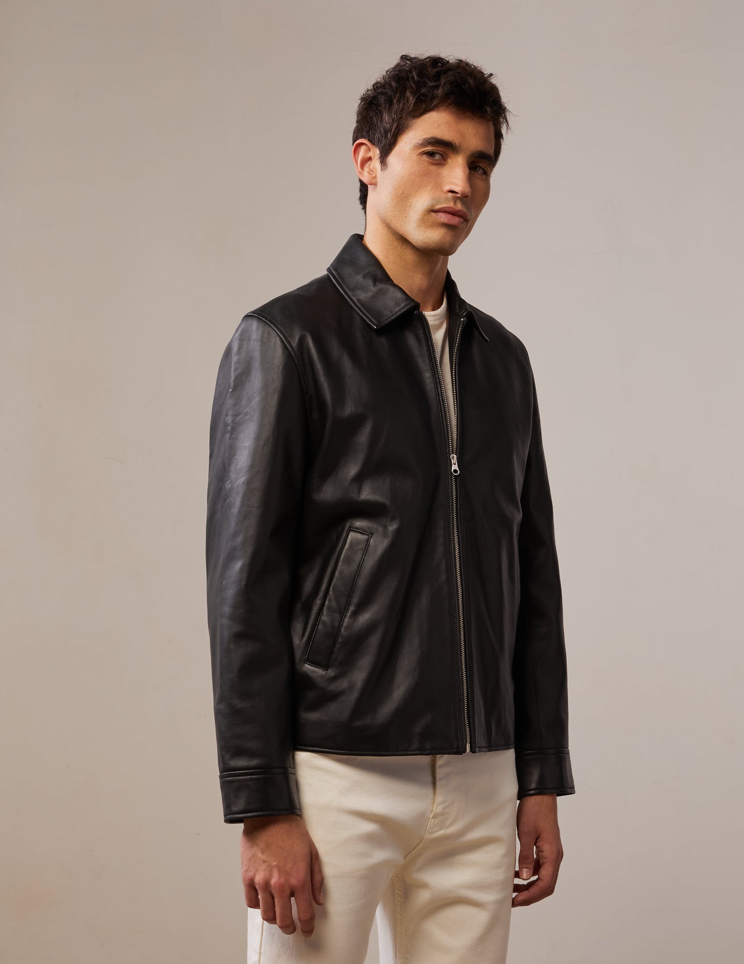 Blouson Hunter en cuir noir