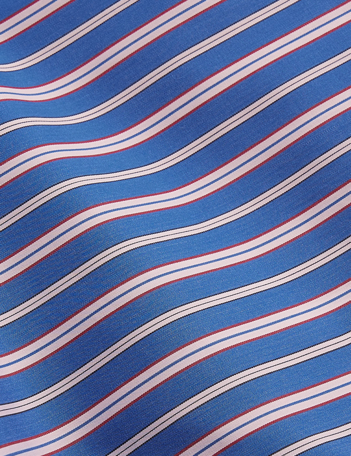 Chemise semi-ajustée rayée bleue - Popeline - Col Américain#2