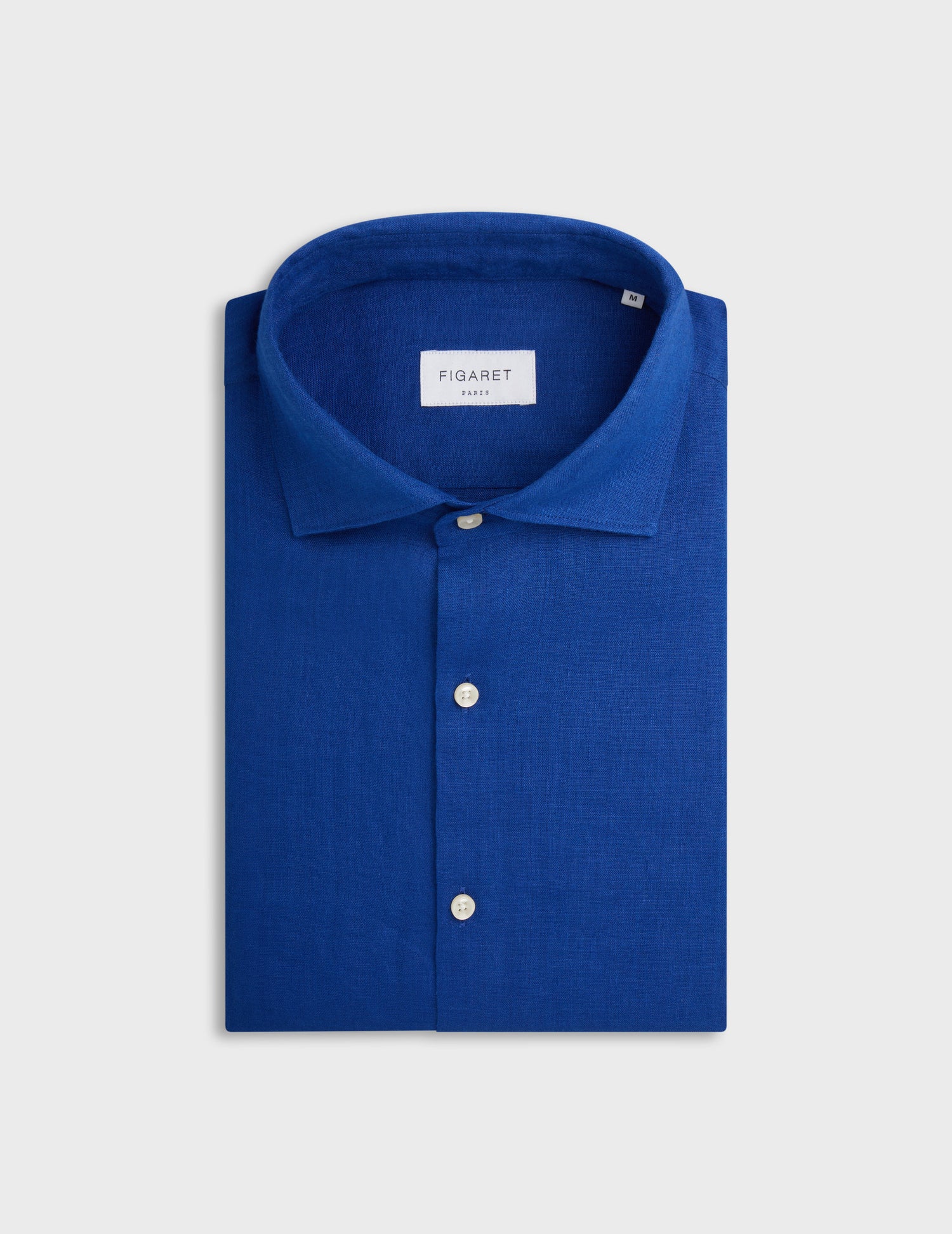 Chemise Aristote en lin bleue - Lin - Col Italien#4