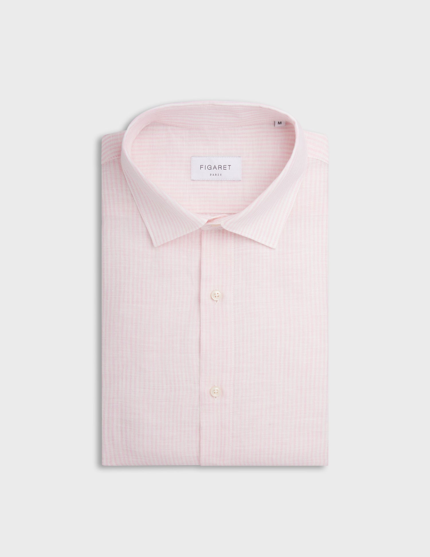 Auguste pink striped linen shirt - Linen - French Collar#4