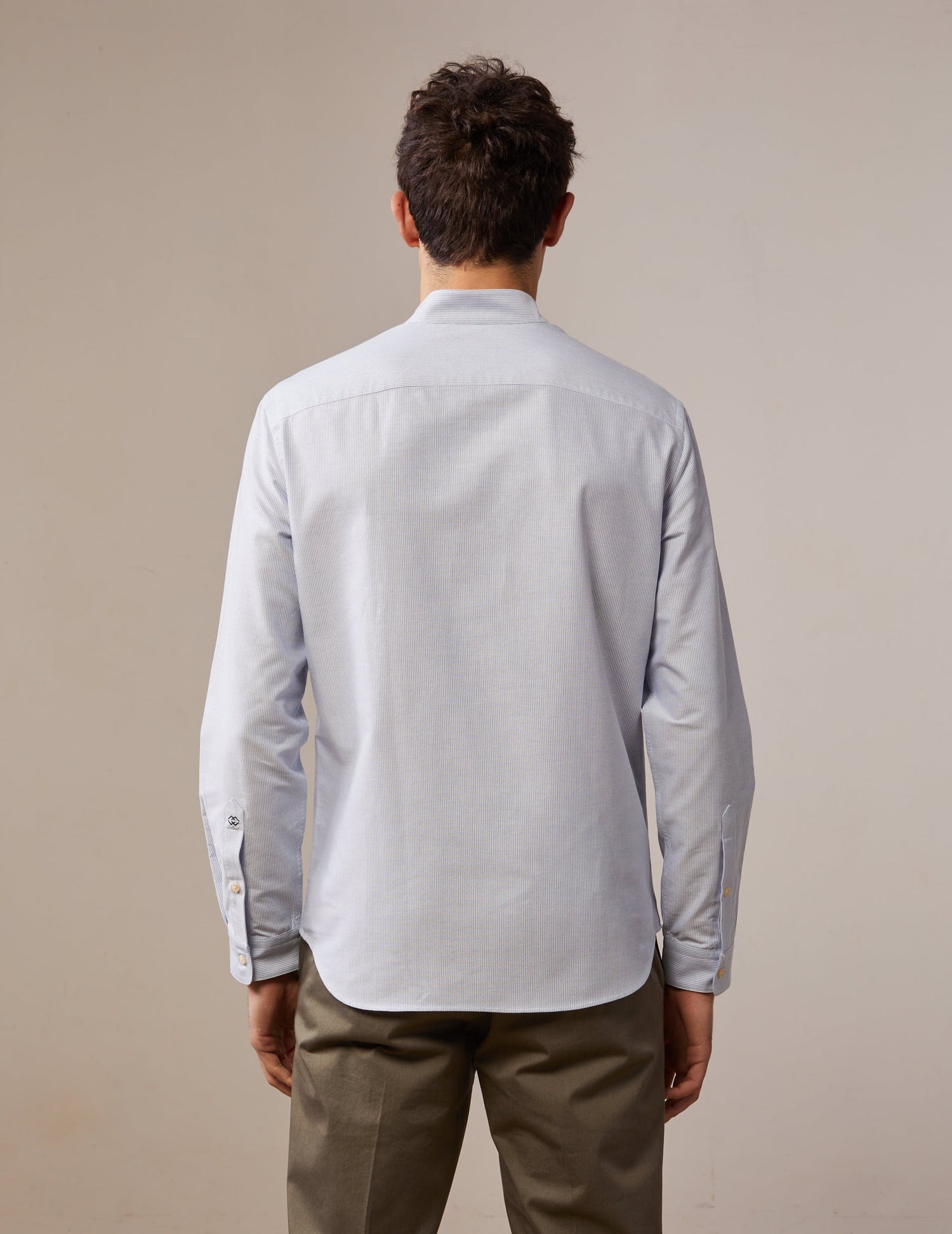 Striped blue Carl shirt - Oxford - Open straight Collar#2