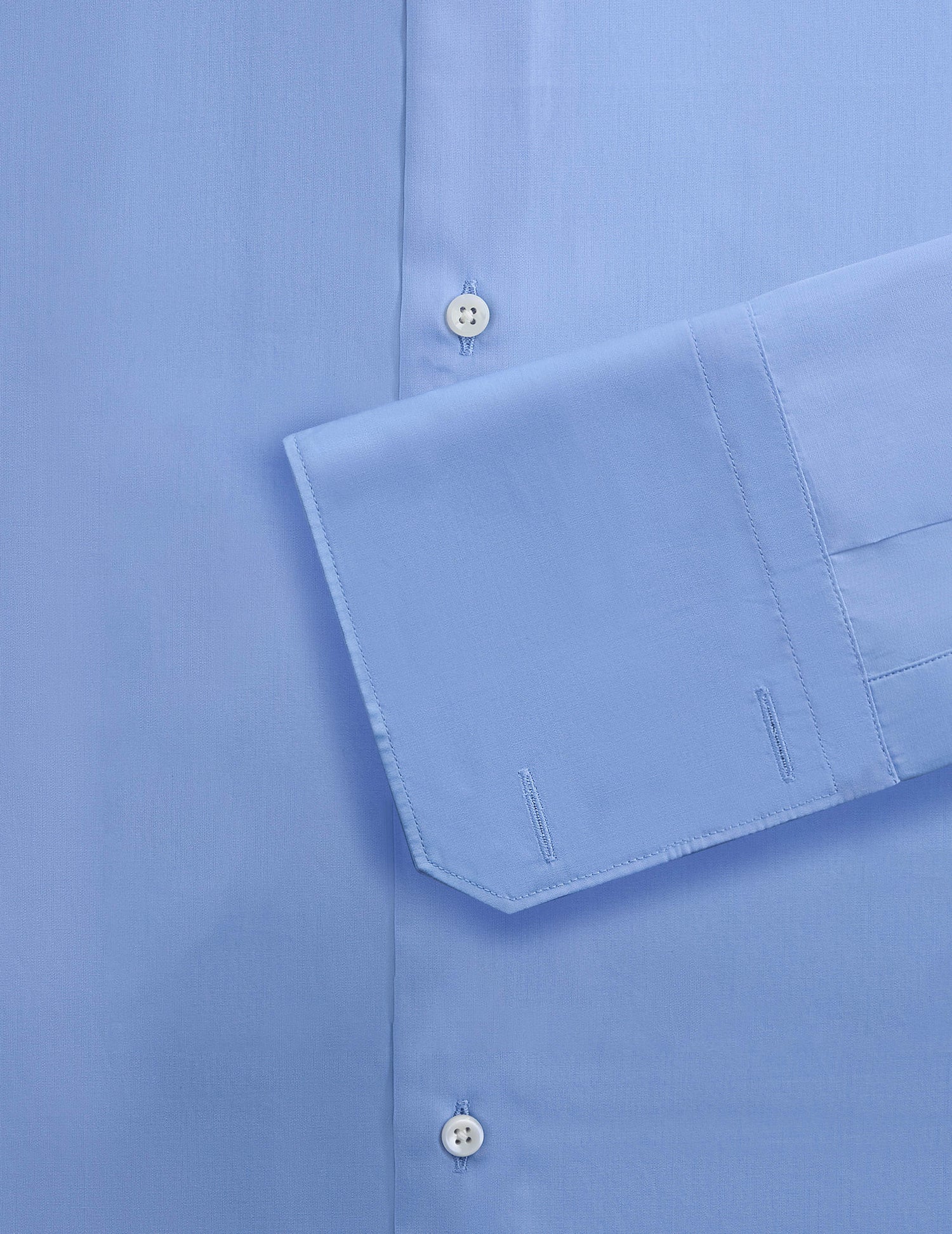 fitted Blue wrinkle-free shirt - Poplin - Figaret Collar - French Cuffs#2